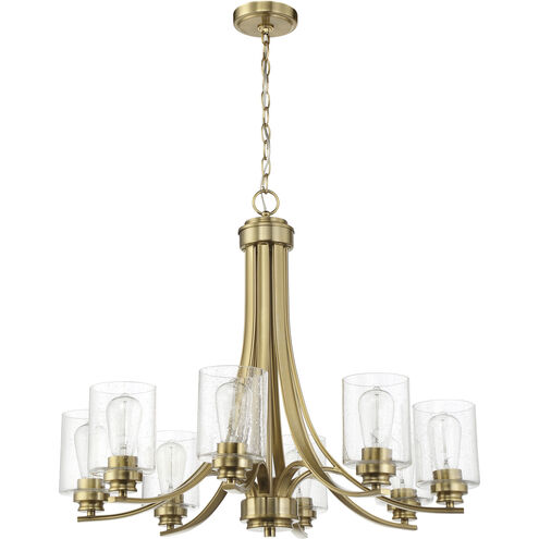 Bolden 8 Light 28.5 inch Satin Brass Chandelier Ceiling Light in Clear Seeded