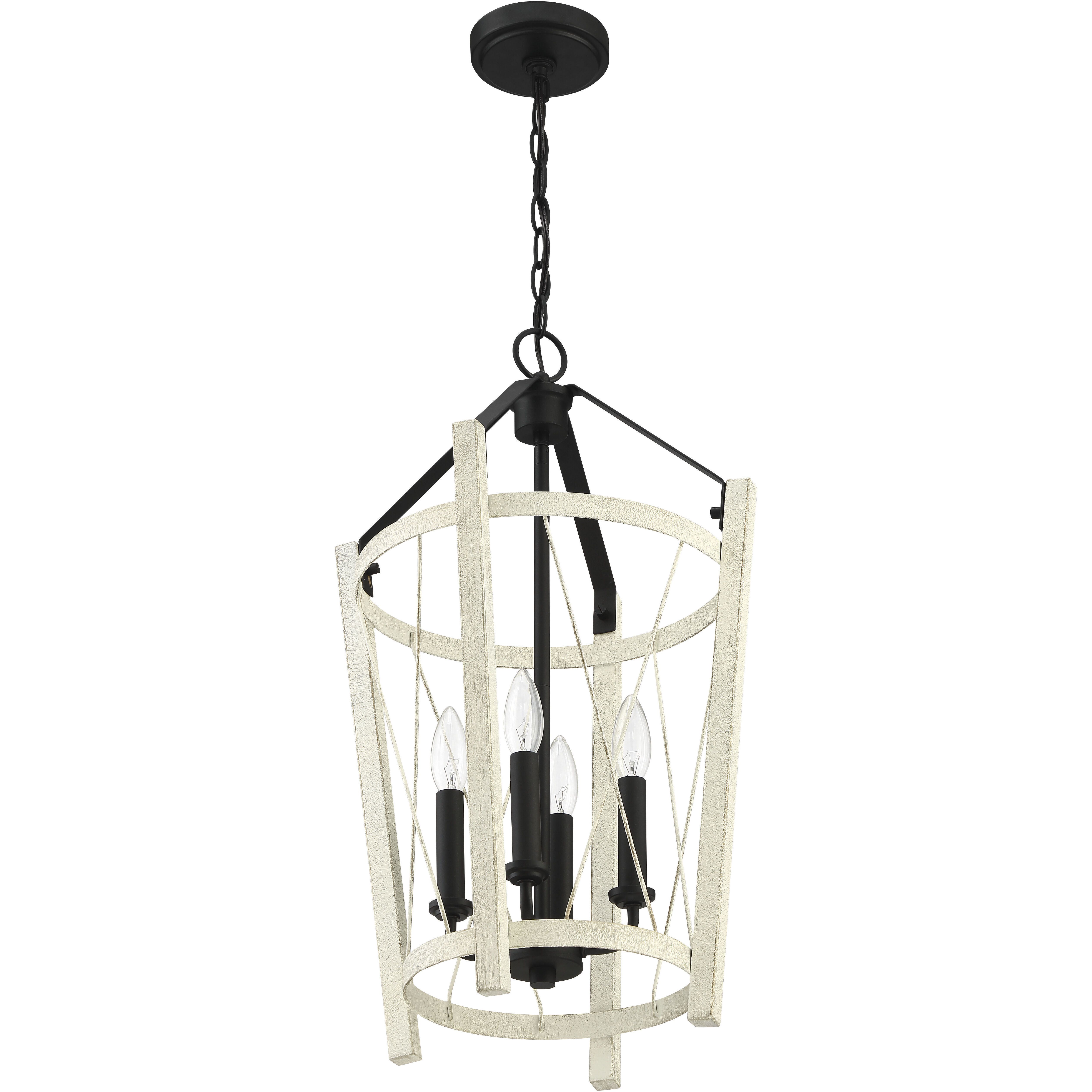 Suffolk 4 Light 14 inch Cottage White/Espresso Foyer Light Ceiling Light