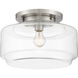 Peri 1 Light 14 inch Brushed Polished Nickel Flushmount Ceiling Light