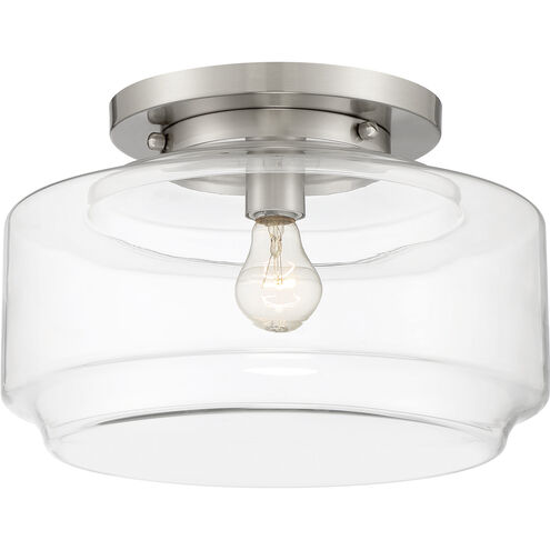 Peri 1 Light 14 inch Brushed Polished Nickel Flushmount Ceiling Light