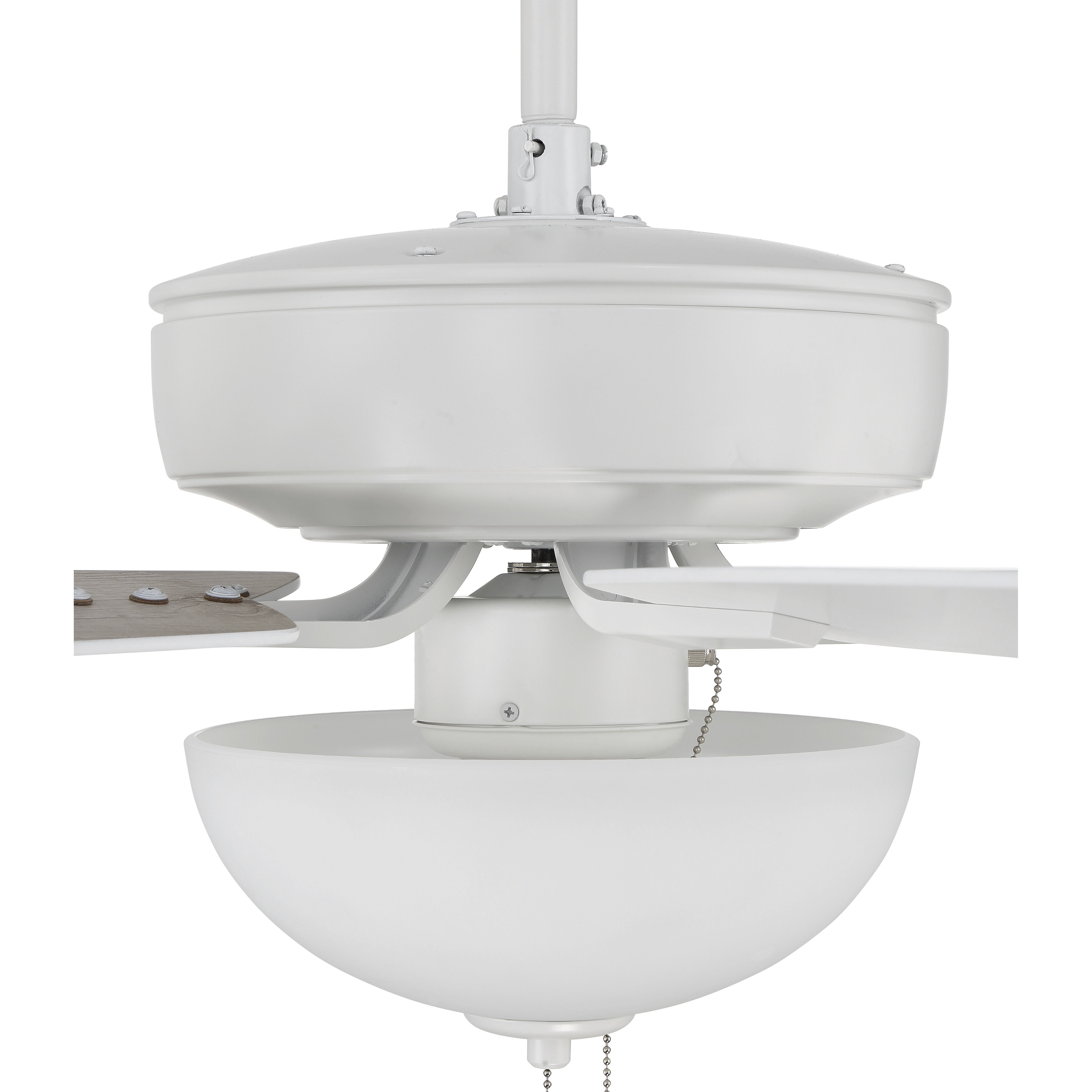 Pro Plus 211 52 inch White with White/Washed Oak Blades Contractor Ceiling Fan in White/Whitewashed Oak