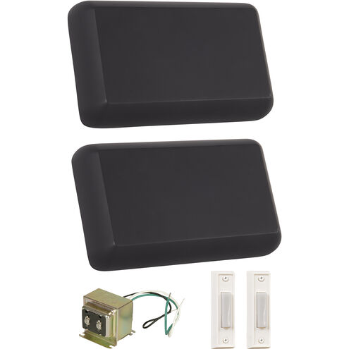 Builder Flat Black Chime Kit, White Buttons