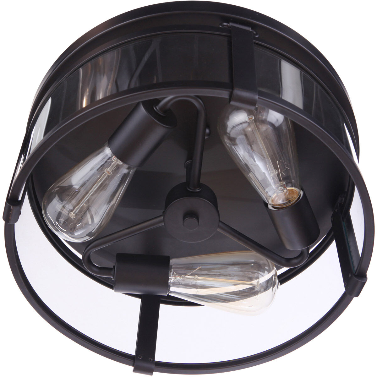 Elliot 3 Light 13 inch Flat Black Flushmount Ceiling Light