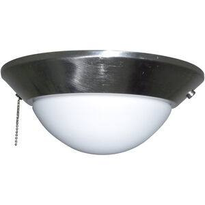 Elegance 1 Light Fluorescent Brushed Polished Nickel Fan Light Kit, Universal Mount Bowl