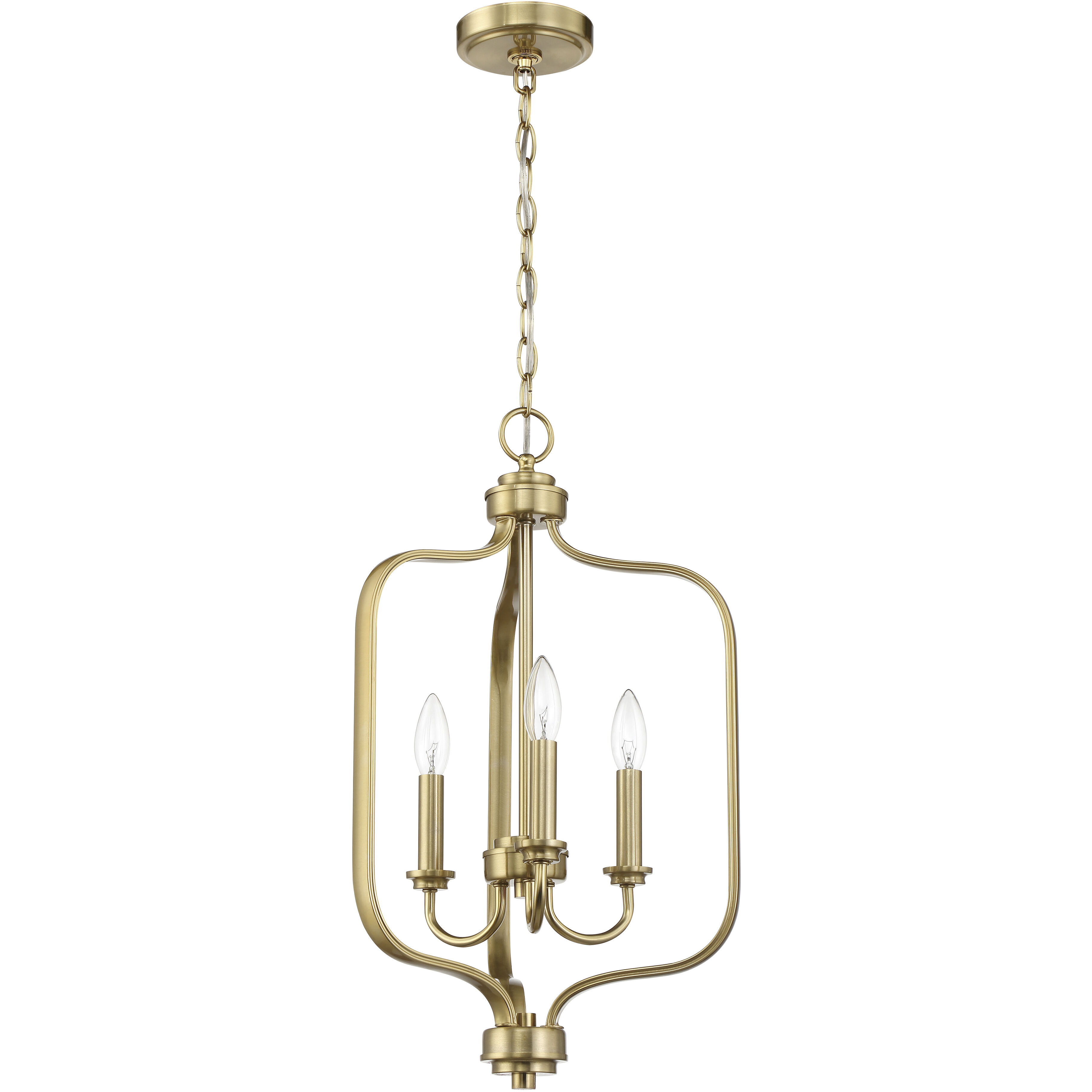 Bolden 3 Light 14 inch Satin Brass Foyer Pendant Ceiling Light