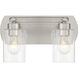 Hendrix 2 Light 14 inch Brushed Polished Nickel Vanity Light Wall Light