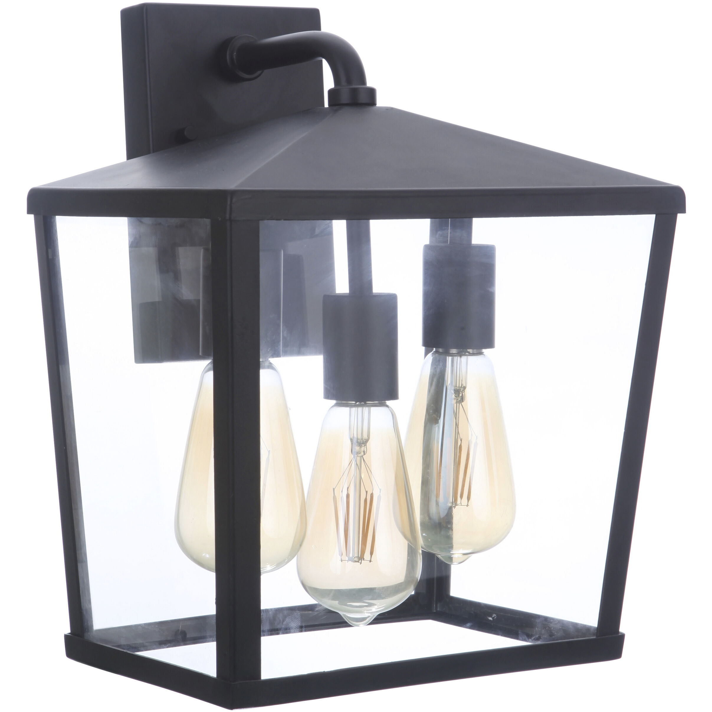 Olsen 3 Light 13 inch Midnight Outdoor Wall Lantern