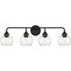 Glenda 4 Light 32 inch Flat Black Vanity Light Wall Light