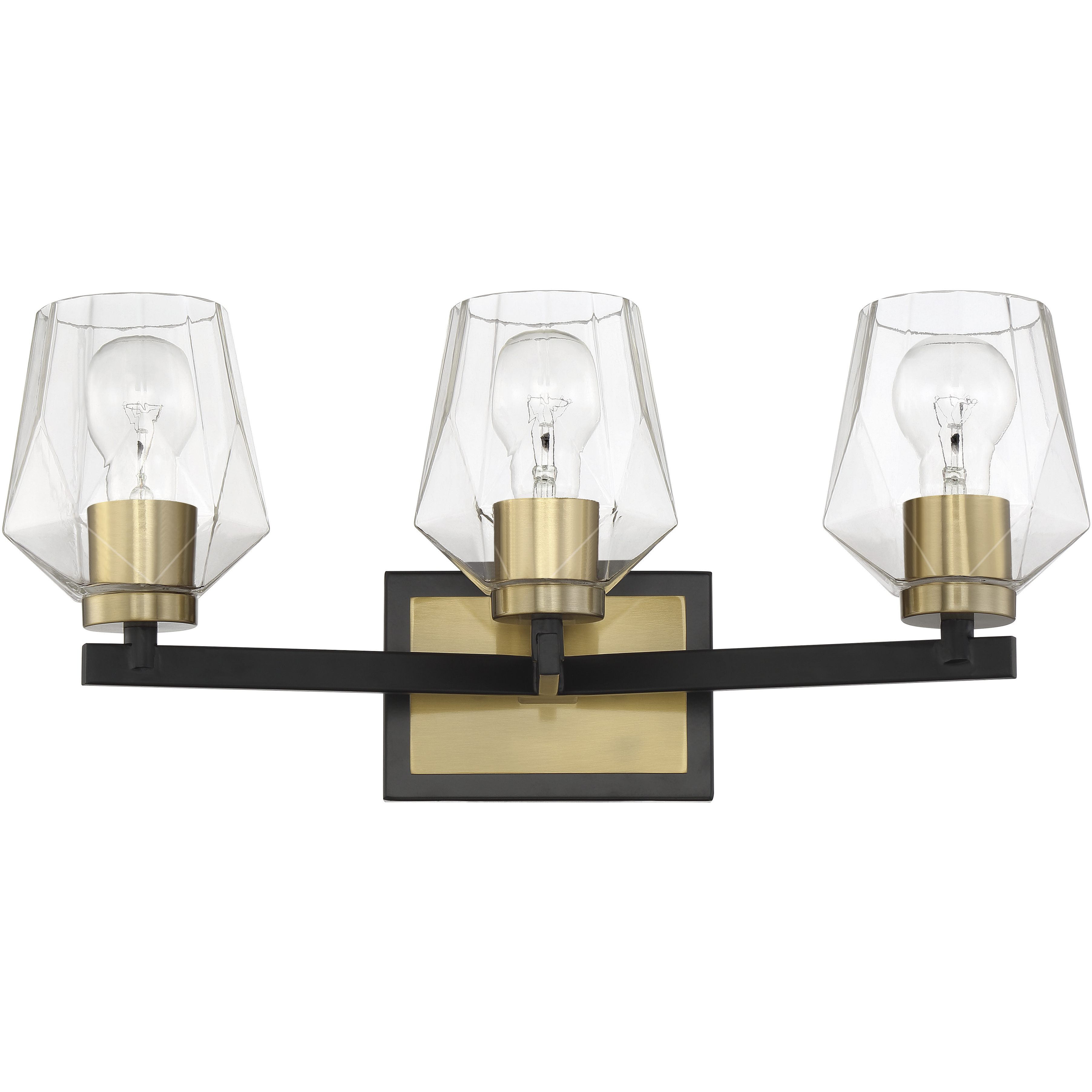 Brass and black vanity light on sale