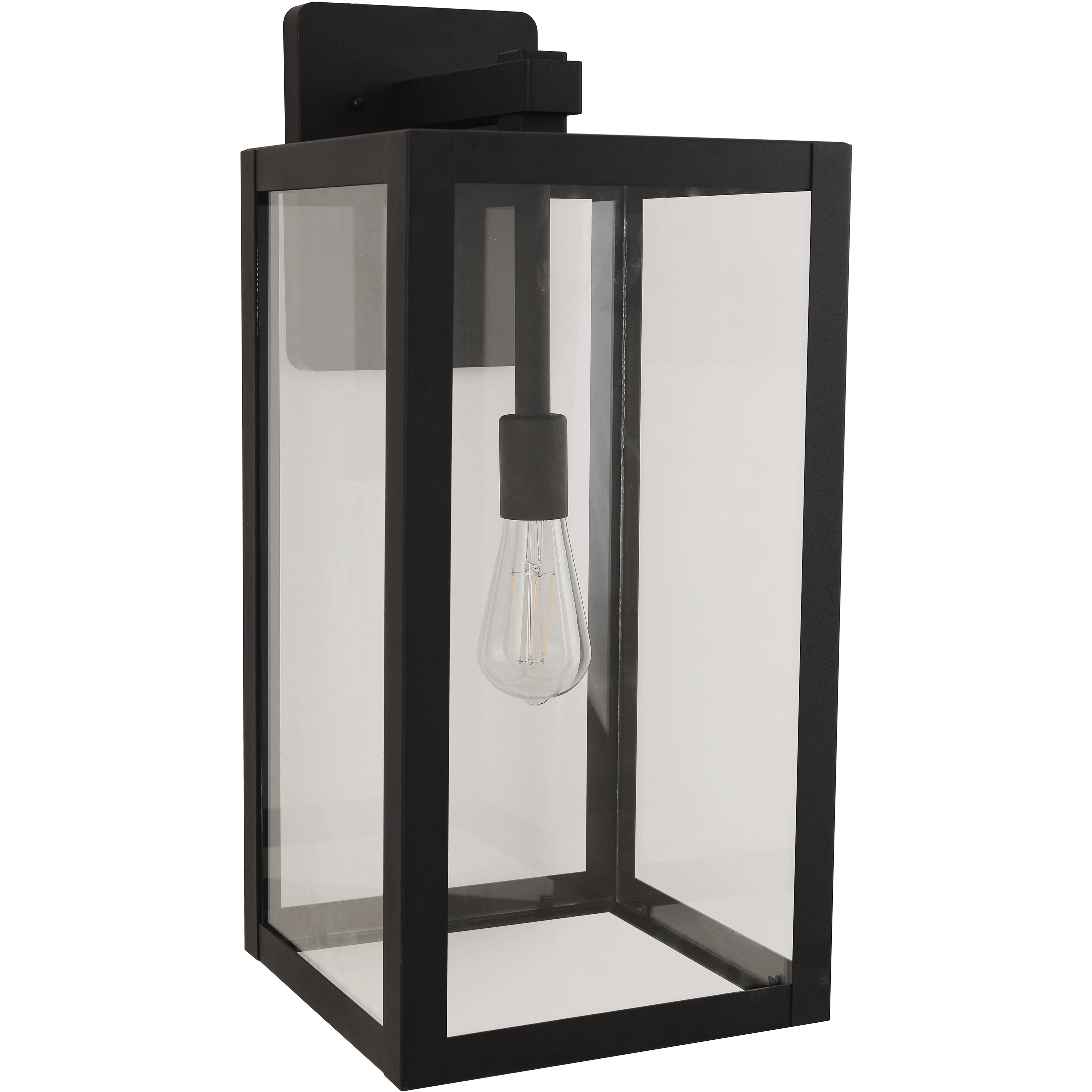 Hardwired 120V Dusk to Dawn Outdoor Post Light Black Roman