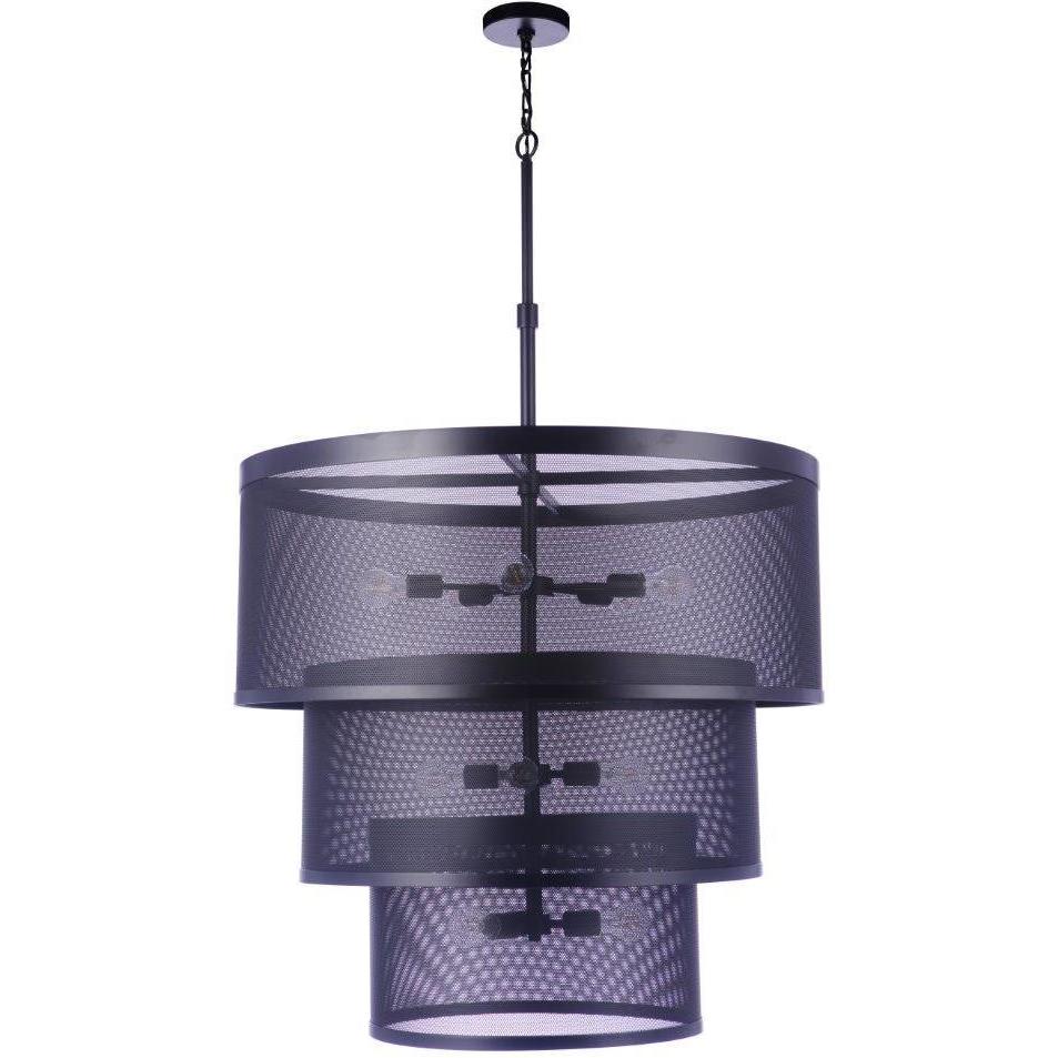 Mesh 12 Light 36 inch Flat Black Pendant Ceiling Light