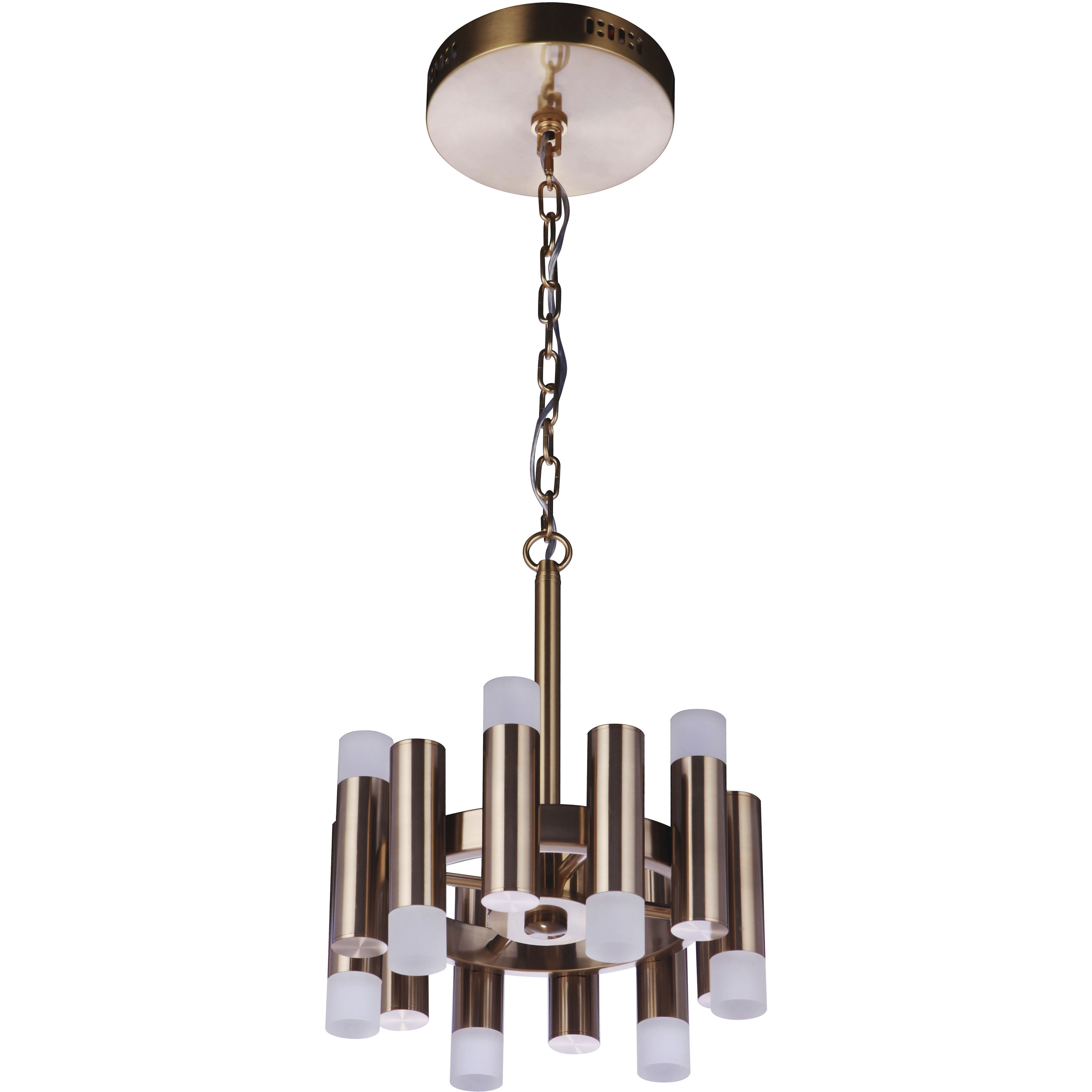 Simple Lux LED 12.01 inch Satin Brass Convertible Semi Flush Ceiling Light