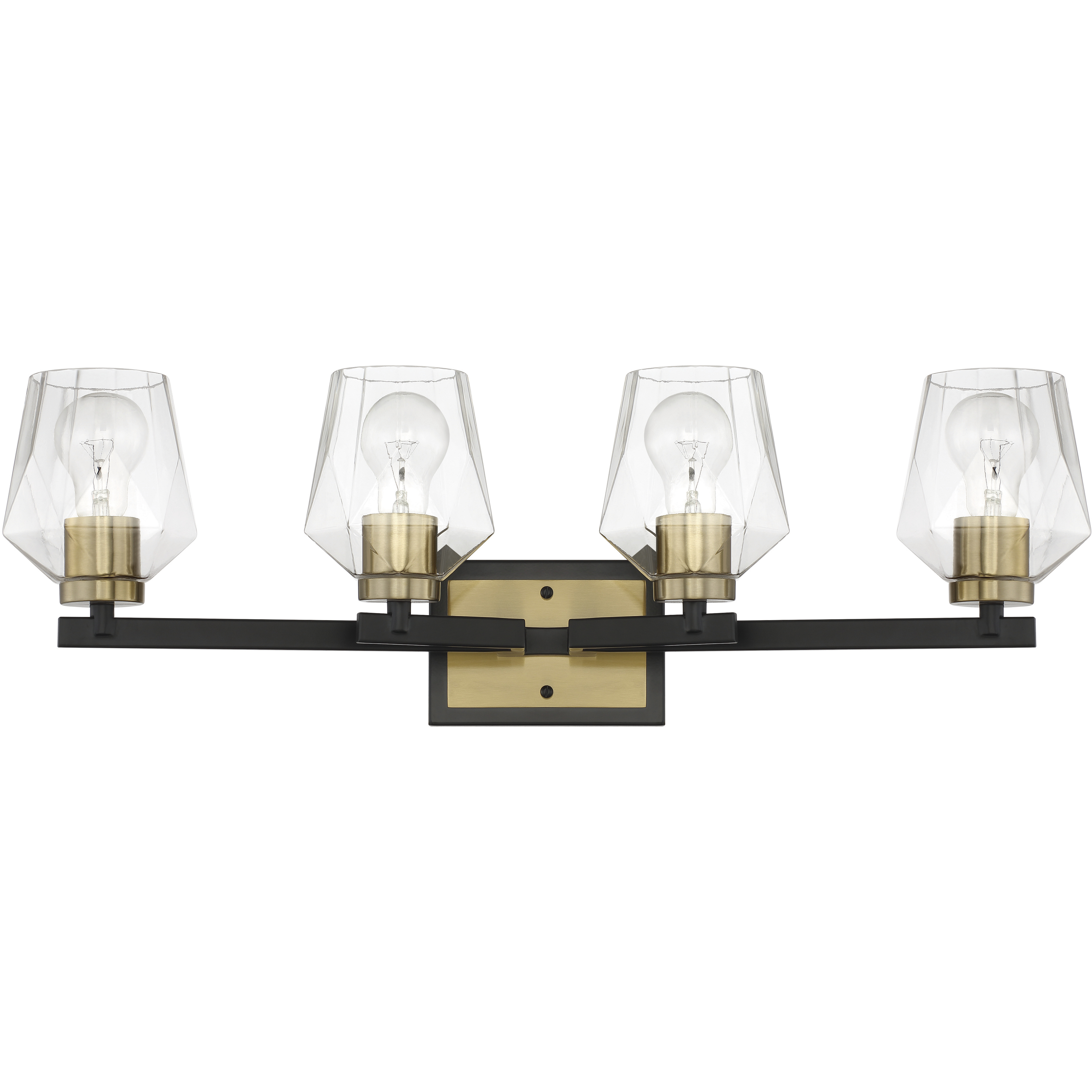 Craftmade 56904 FBSB Avante Grand 4 Light 28 inch Flat Black and Satin Brass Vanity Light Wall Light