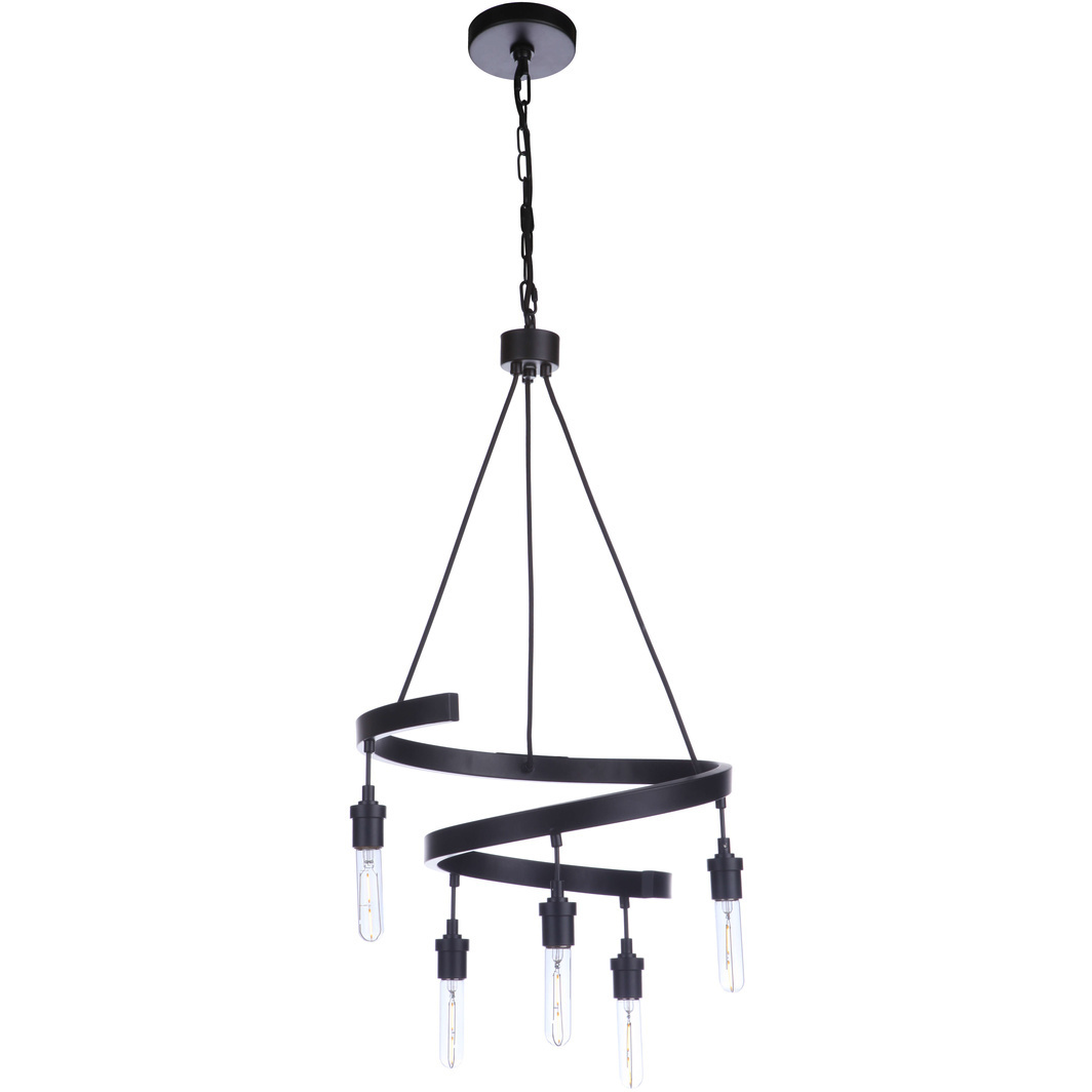 ジュラファニチャー　ライト Craftmade 55425-FB Tranquil 5 Light 17 inch Flat Black Chandelier