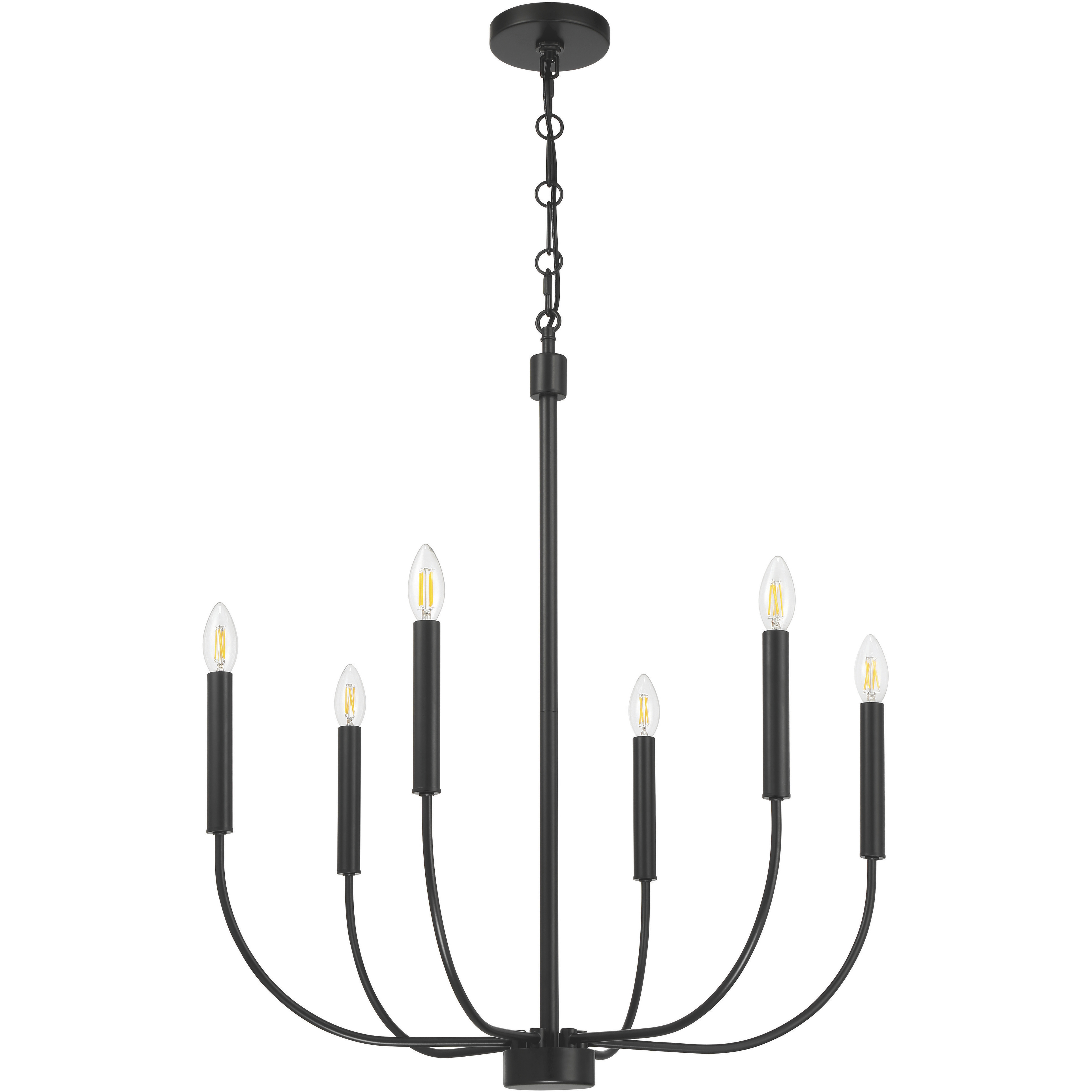 Traci 6 Light 26.38 inch Flat Black Chandelier Ceiling Light