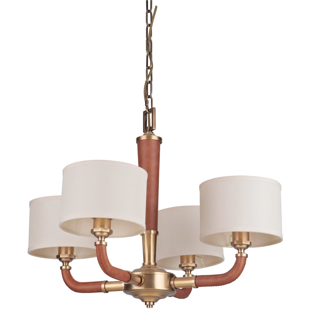 Gallery Huxley 4 Light 28 inch Vintage Brass Chandelier Ceiling Light, Gallery Collection