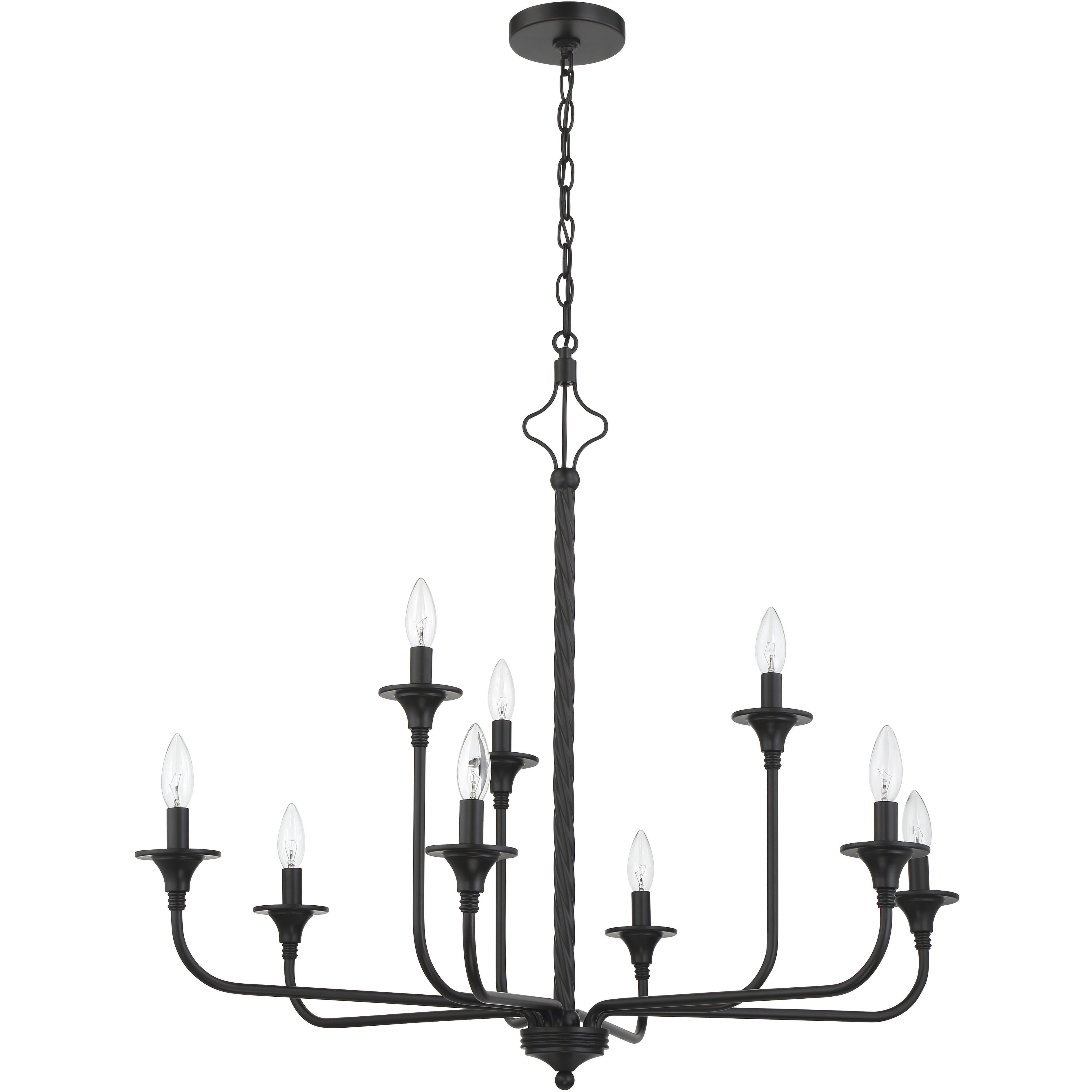 Jolenne 9 Light 35.04 inch Flat Black Chandelier Ceiling Light