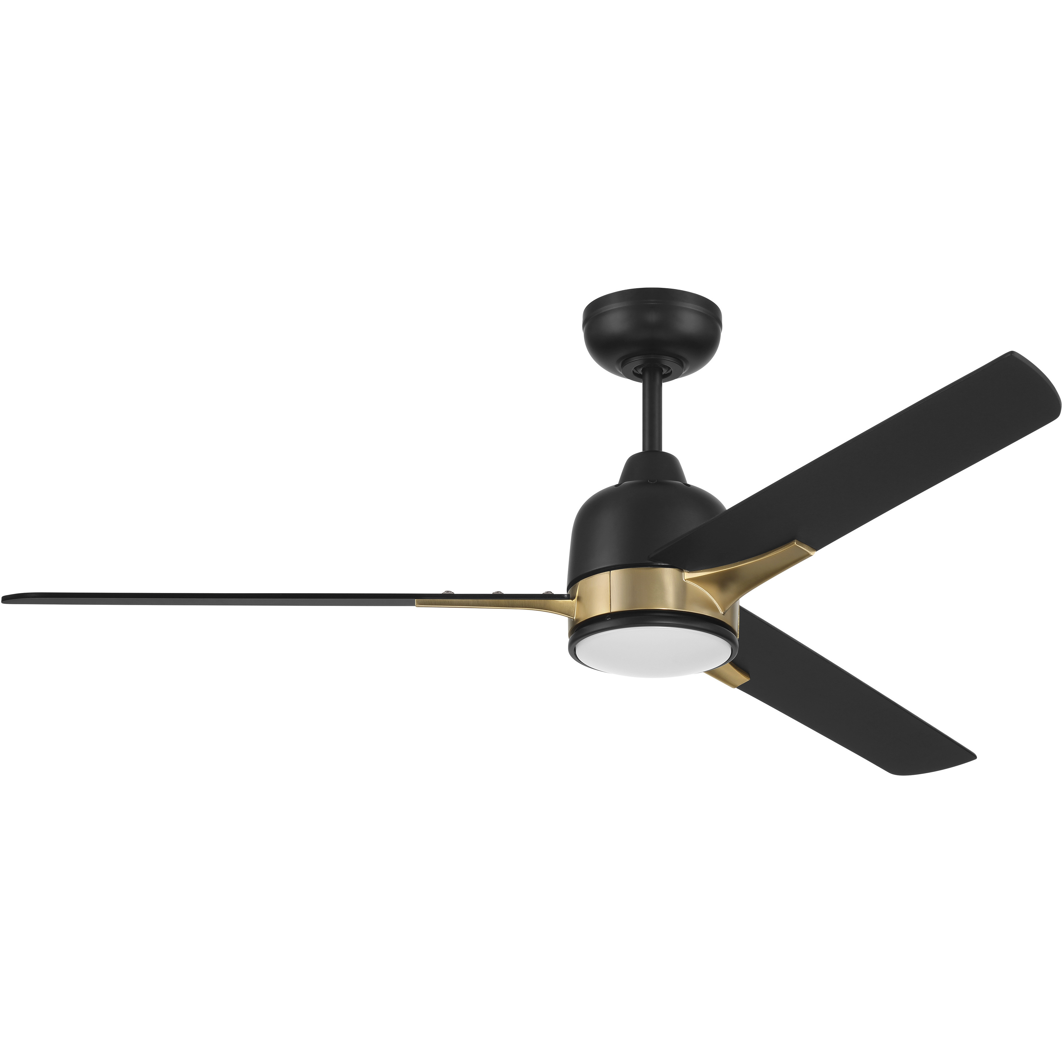 Craftmade FUL52FBSB3 Fuller 52 inch Flat Black/Satin Brass with