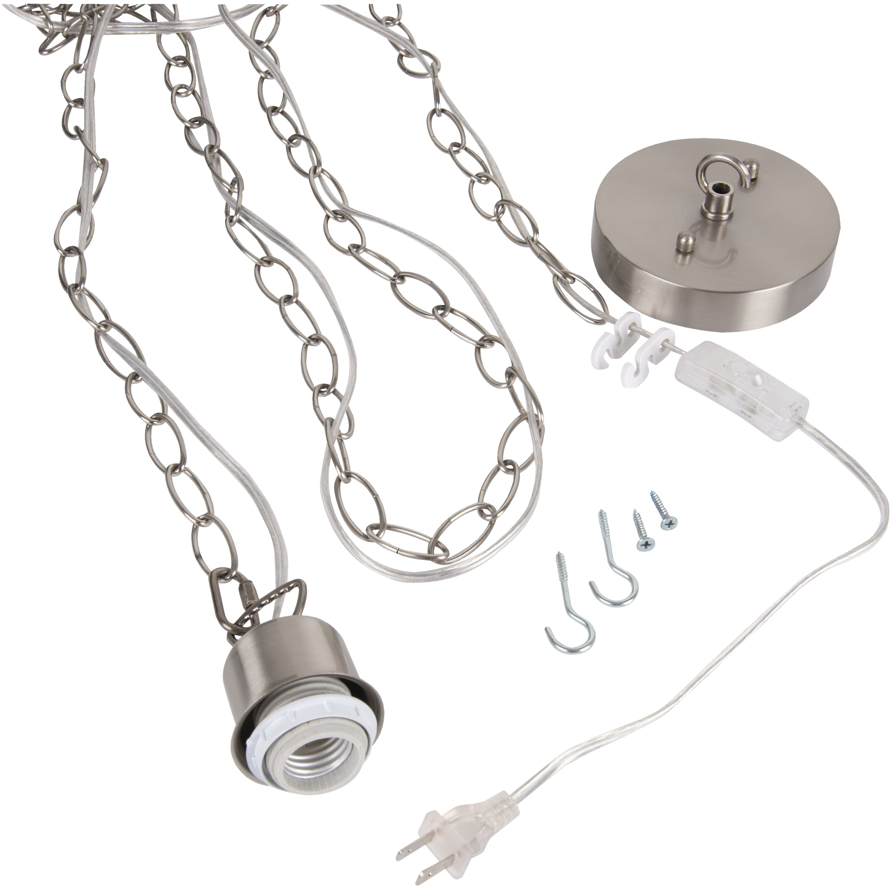 Swag Brushed Polished Nickel Pendant Hardware Ceiling Light