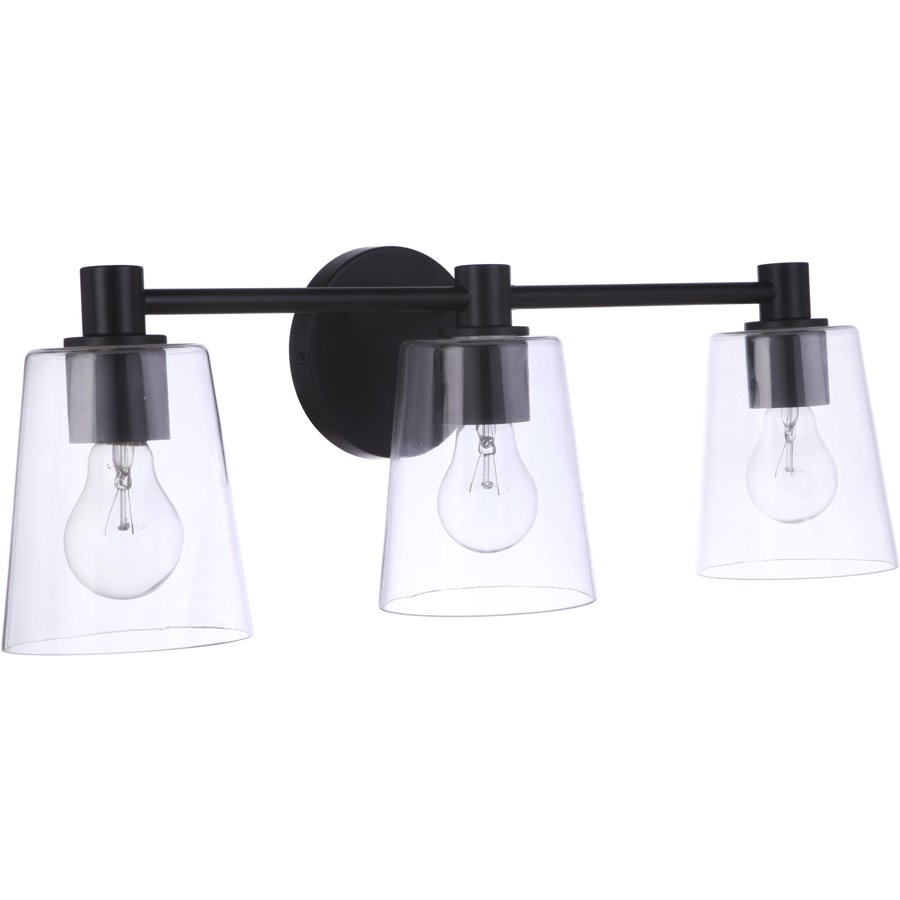 Emilio 3 Light 23 inch Flat Black Vanity Light Wall Light