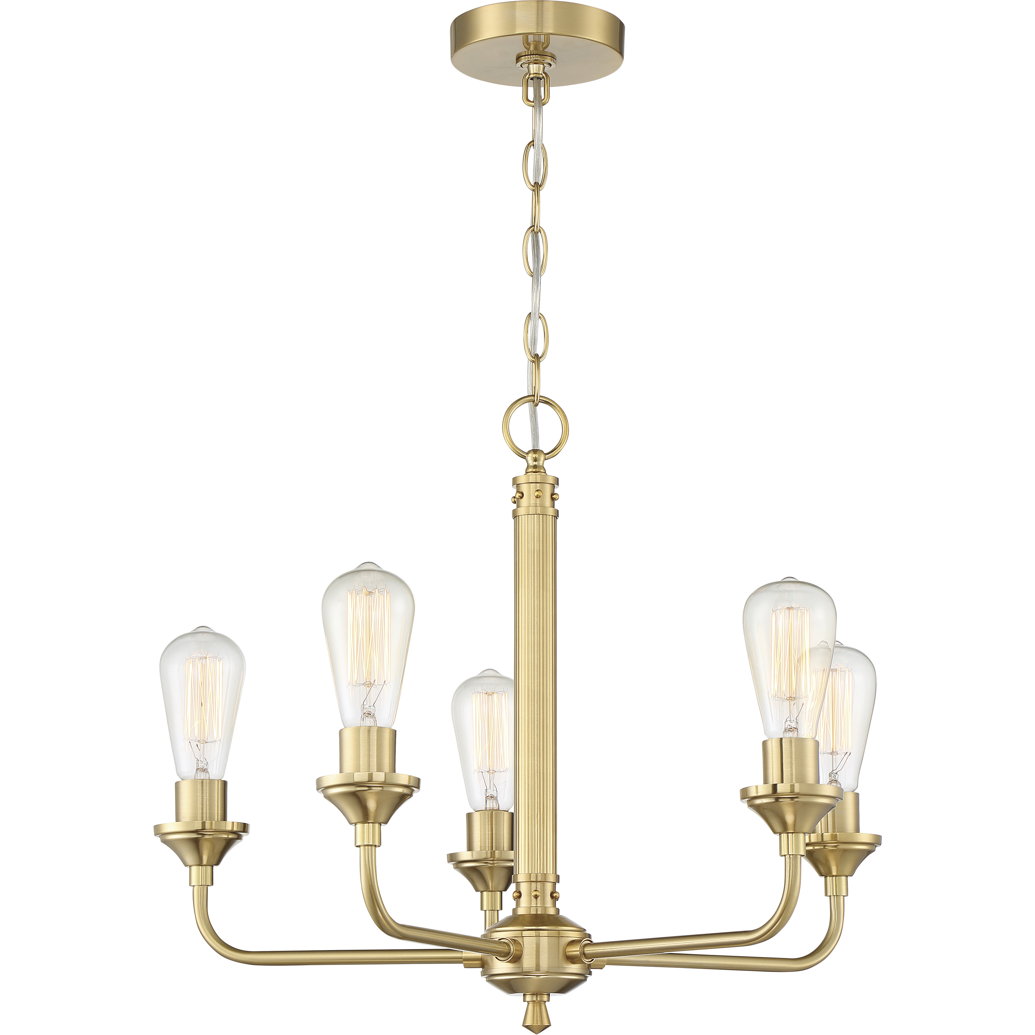 Neighborhood Bridgestone 5 Light 22.75 inch Satin Brass Chandelier Ceiling Light