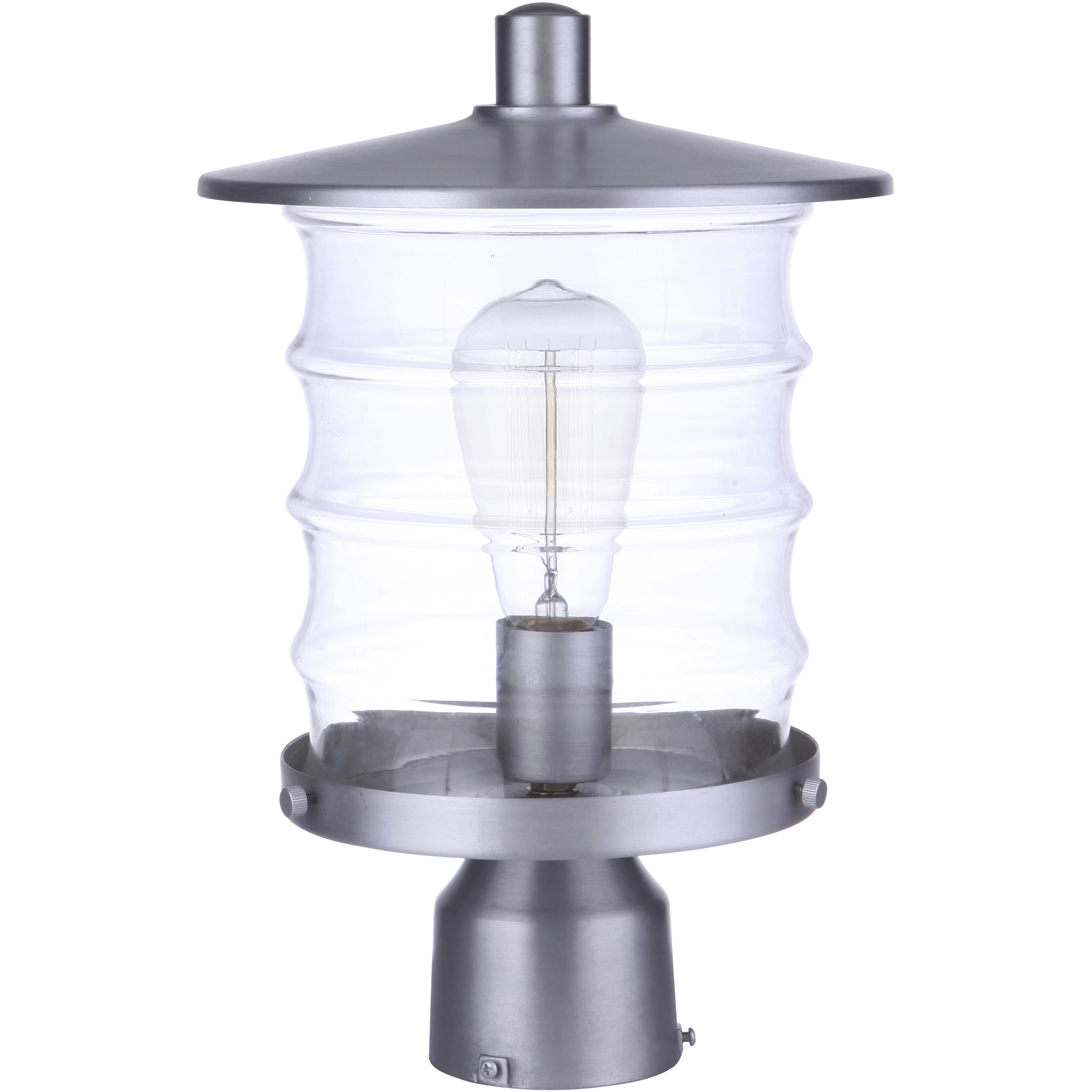 Canon 1 Light 14.13 inch Satin Aluminum Outdoor Post Mount