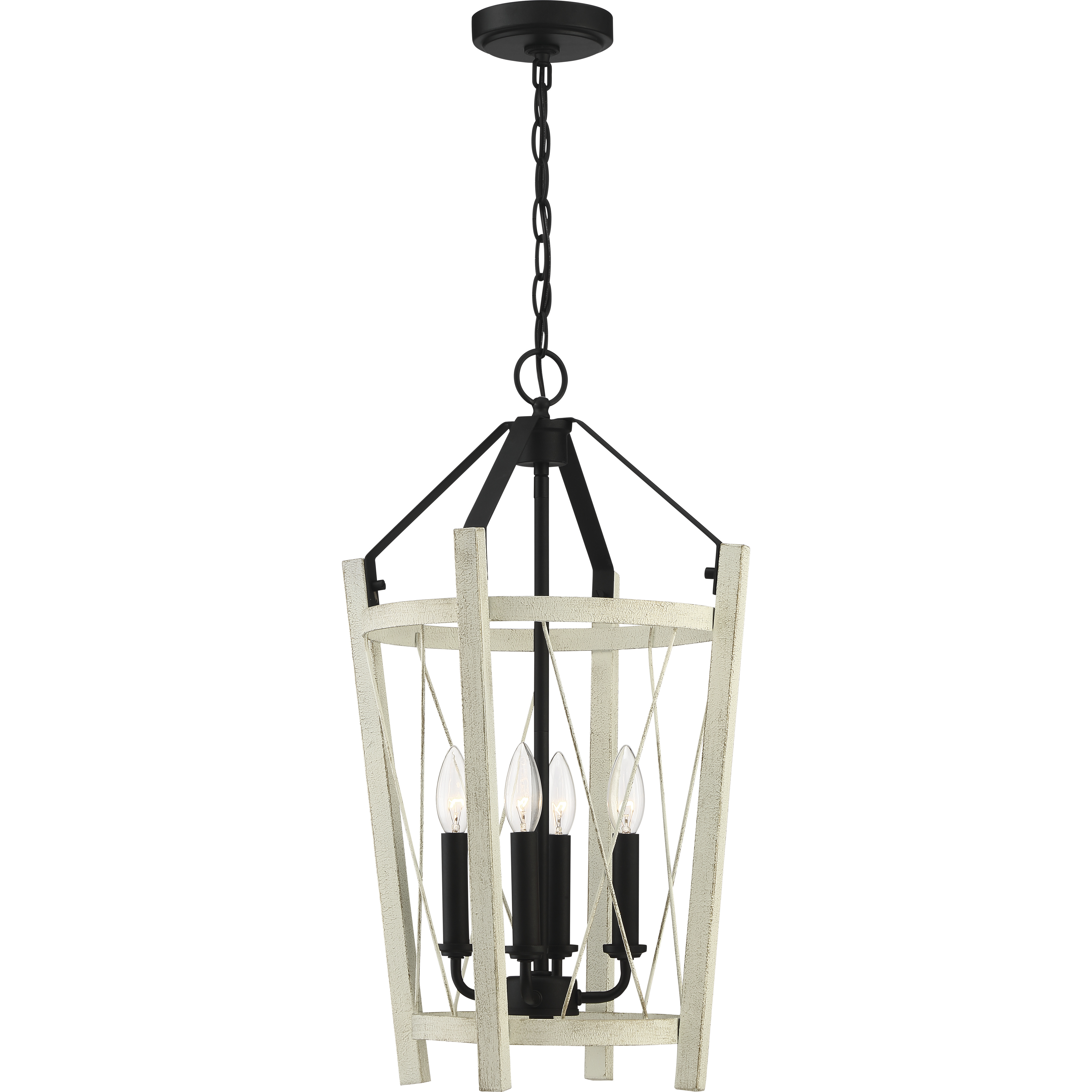 Suffolk 4 Light 14 inch Cottage White/Espresso Foyer Light Ceiling Light
