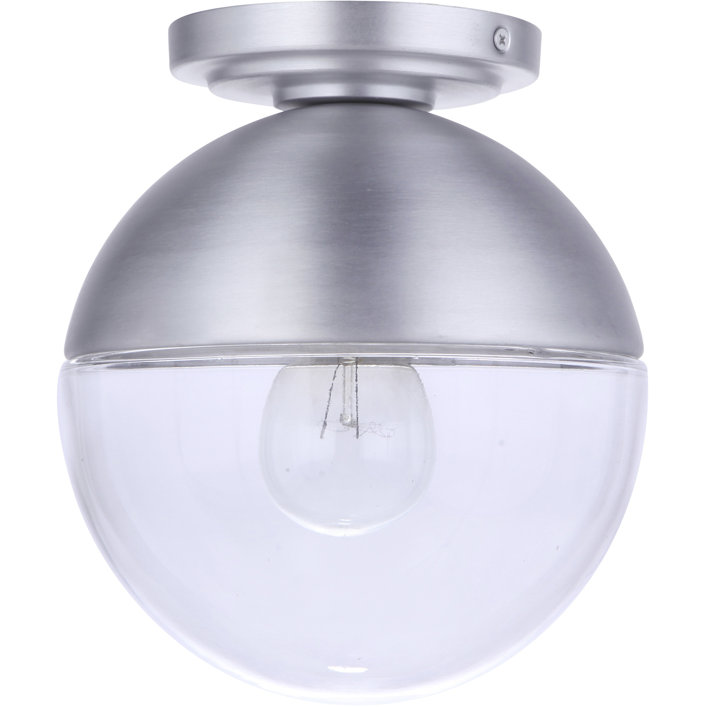 Evie 1 Light 7.5 inch Satin Aluminum Outdoor Flushmount