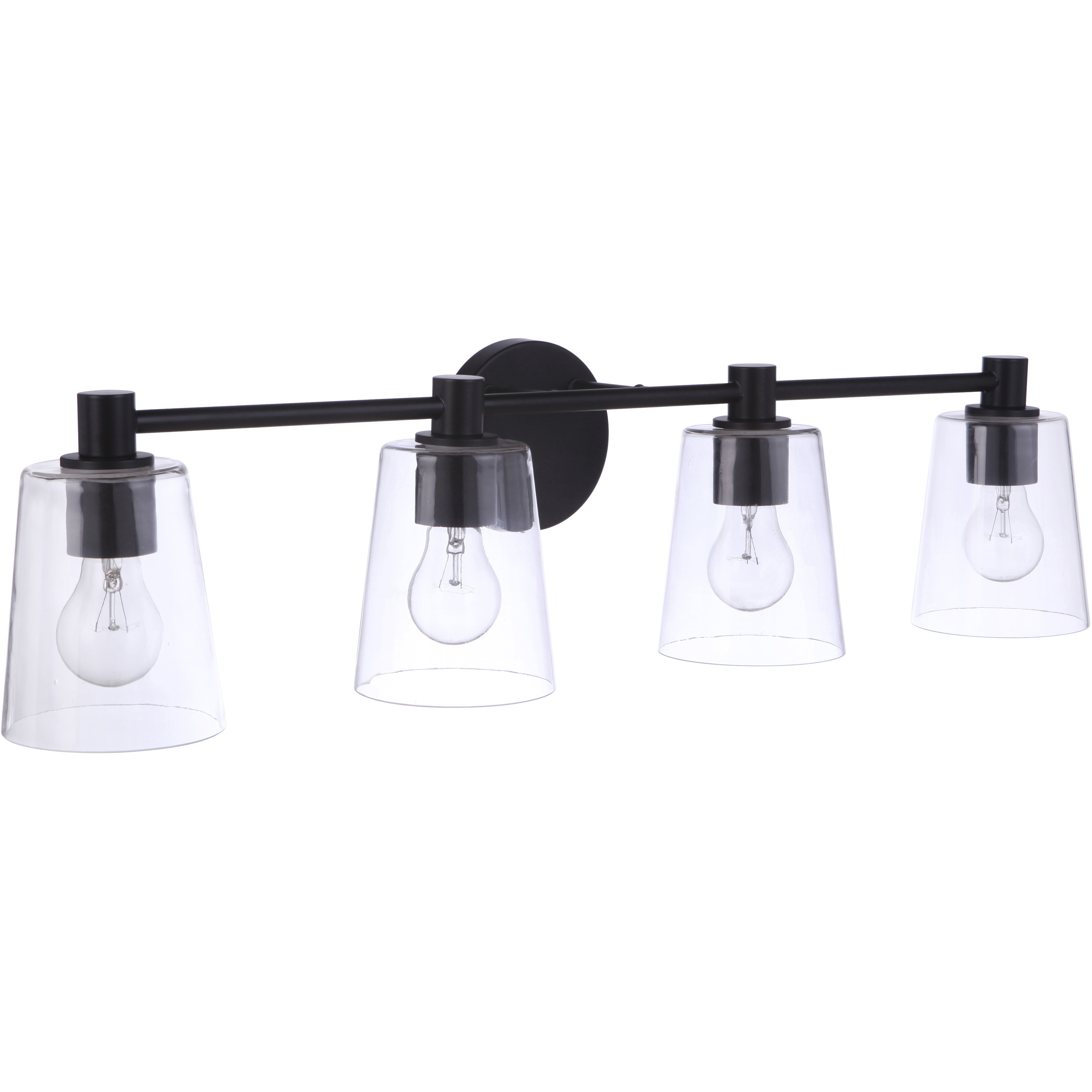 Emilio 4 Light 33 inch Flat Black Vanity Light Wall Light