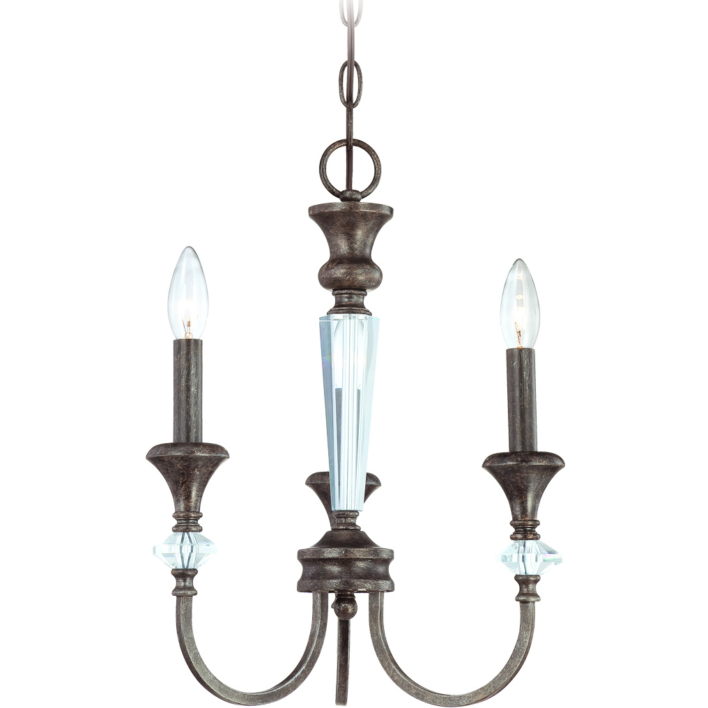 Boulevard 3 Light 13 inch Mocha Bronze Silver Wash Chandelier Ceiling Light