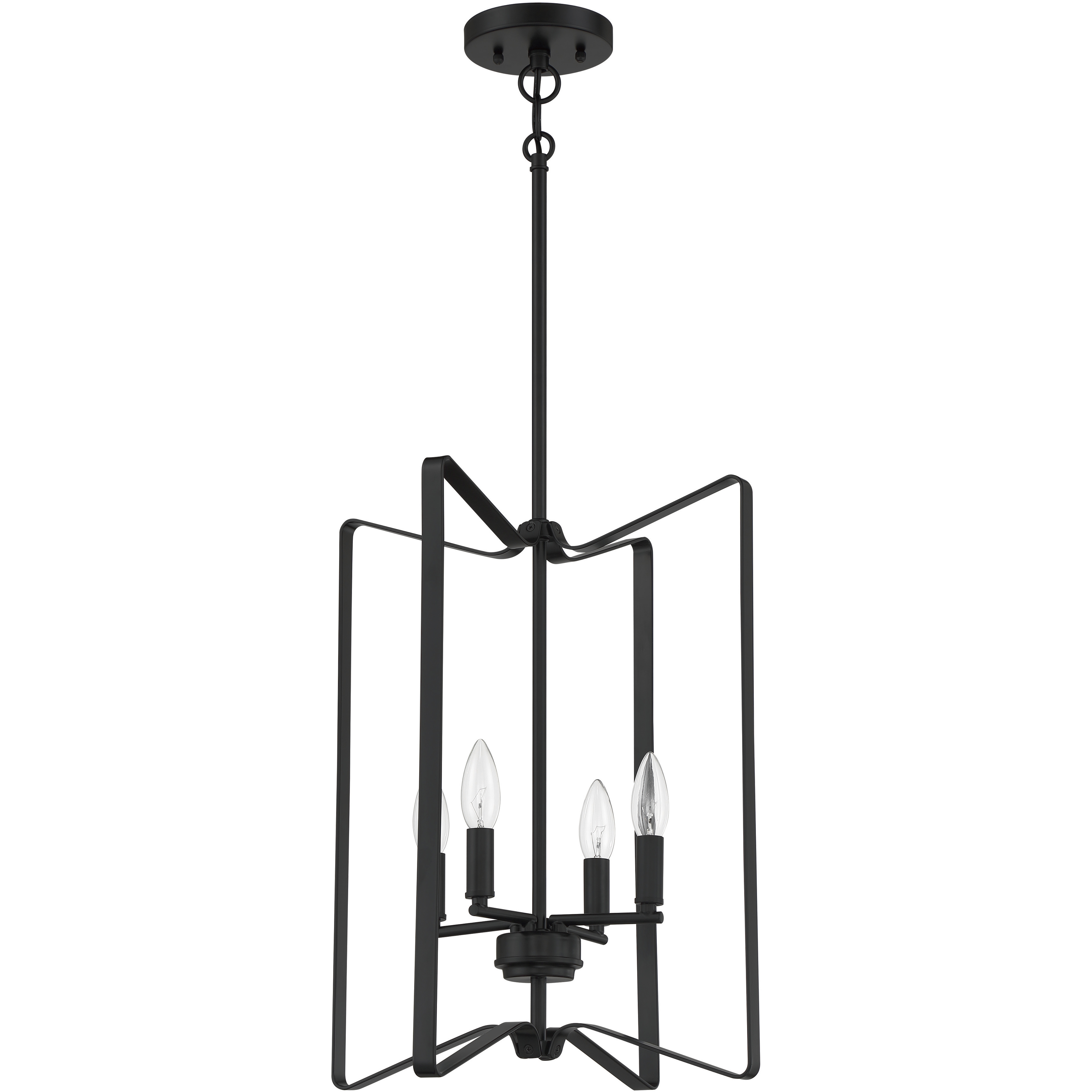 Shayna 4 Light 15 inch Flat Black Foyer Light Ceiling Light