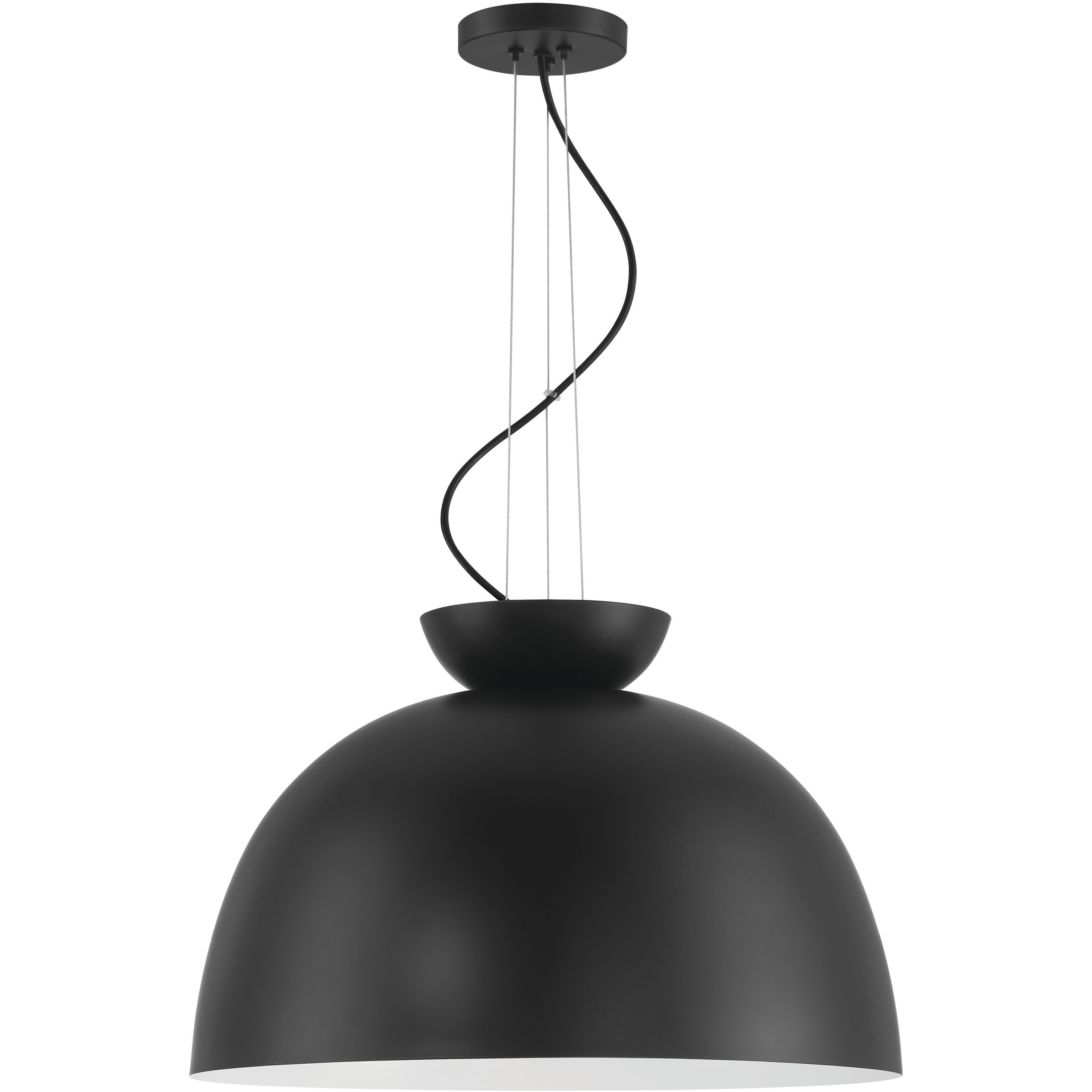 Ventura Dome 1 Light 20 inch Flat Black Pendant Ceiling Light