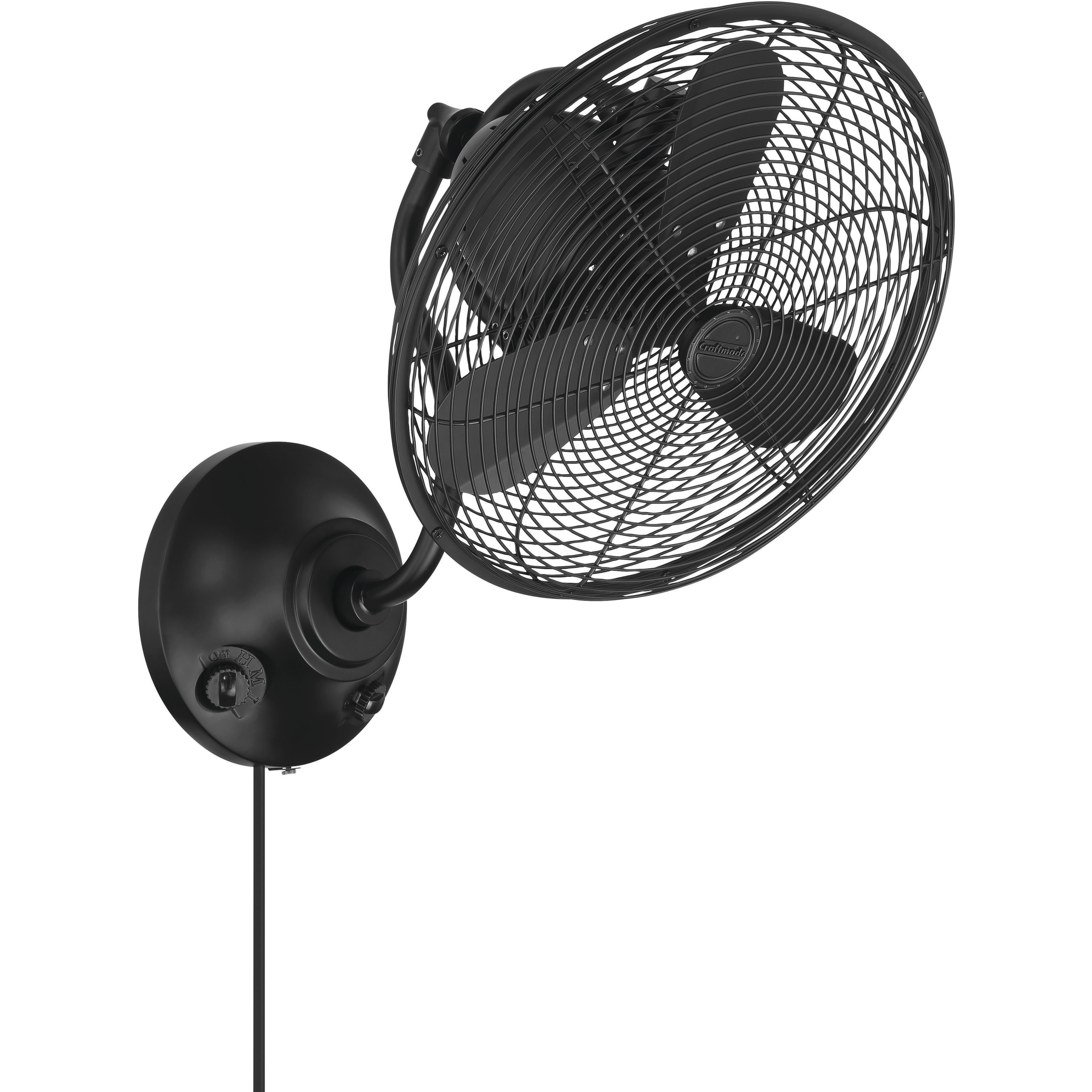 Craftmade BW116FB3 Bellows I 14 inch Flat Black Indoor/Outdoor Fan