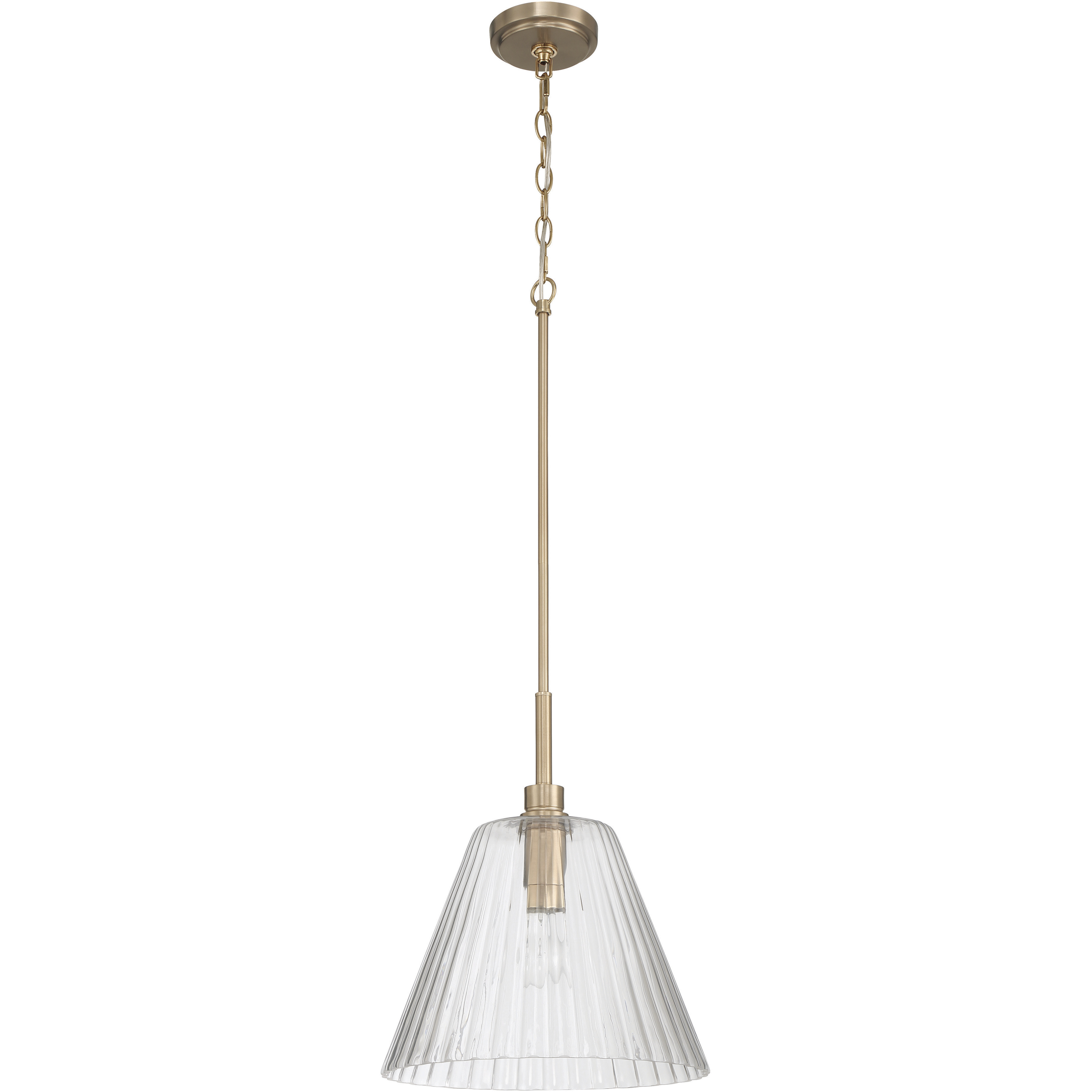 Pleated 1 Light 14 inch Premium Bronze Pendant Ceiling Light