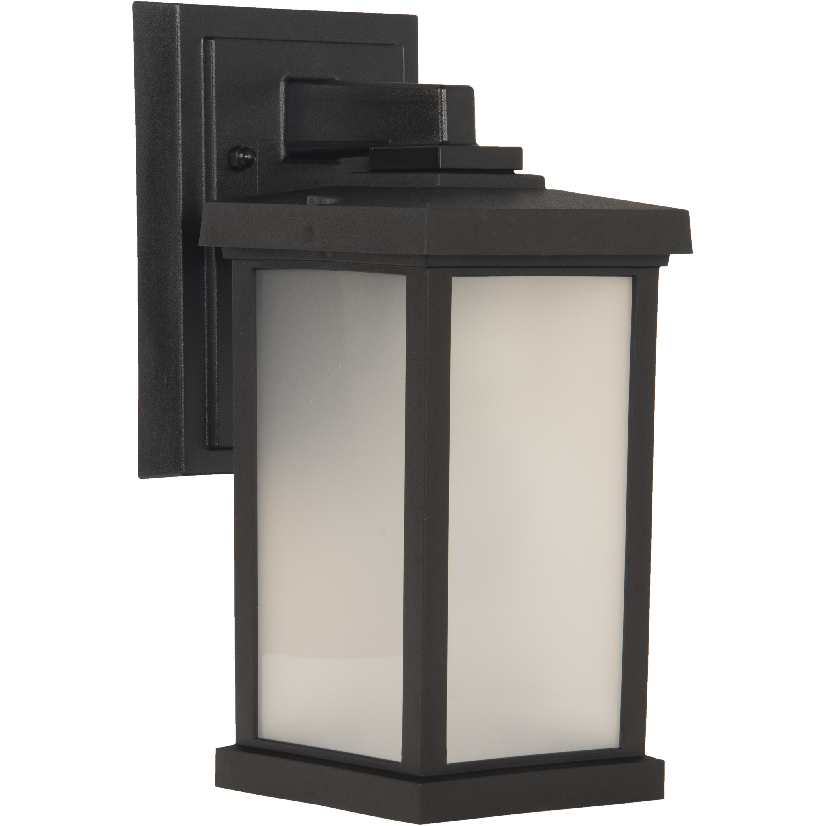 Resilience Lanterns 1 Light 11.38 inch Textured Black Outdoor Wall Lantern in Frosted