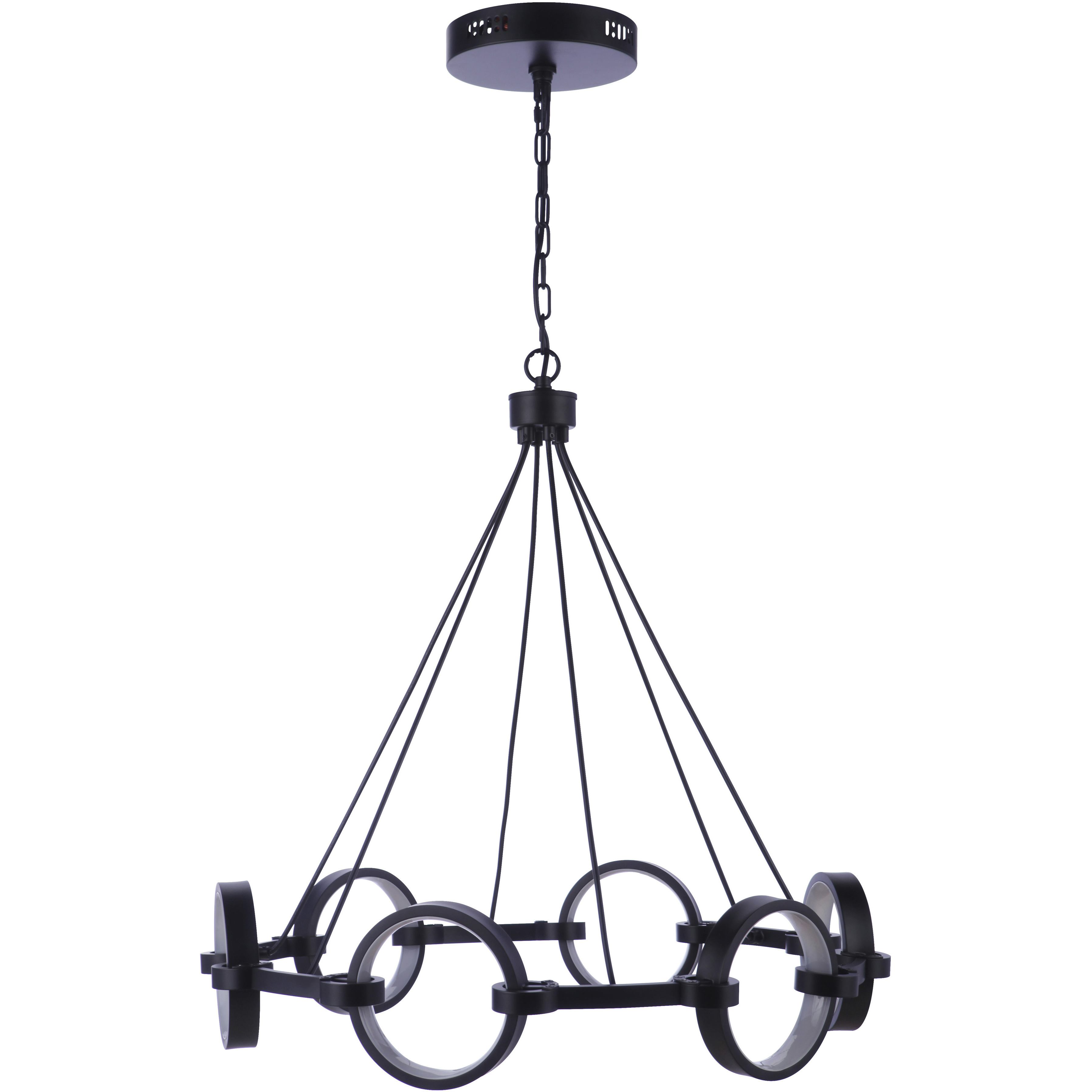 Context LED 28 inch Flat Black Chandelier Ceiling Light