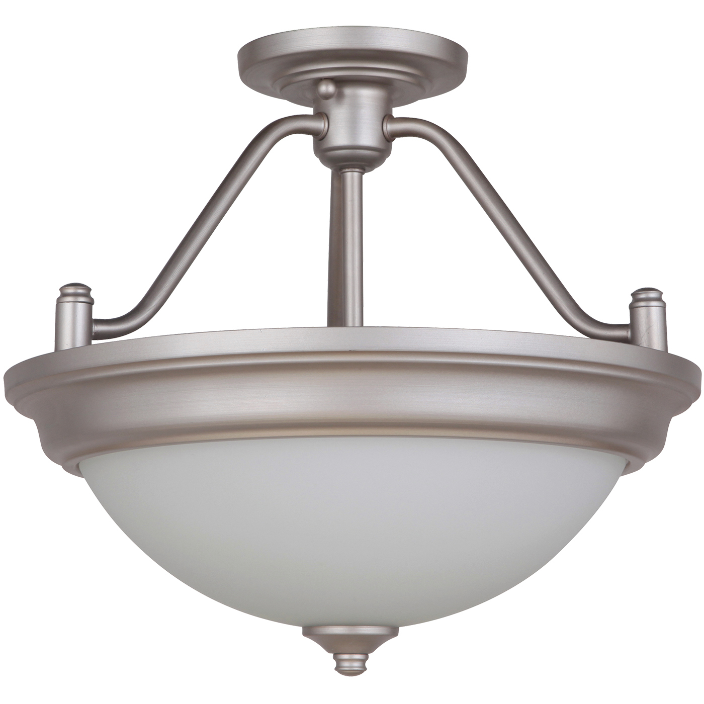 Craftmade | Jeremiah XPS15BNK-2W Pro Builder 2 Light 15 inch Brushed  Polished Nickel Semi Flush Ceiling Light, Convertible, image size:1400x1400