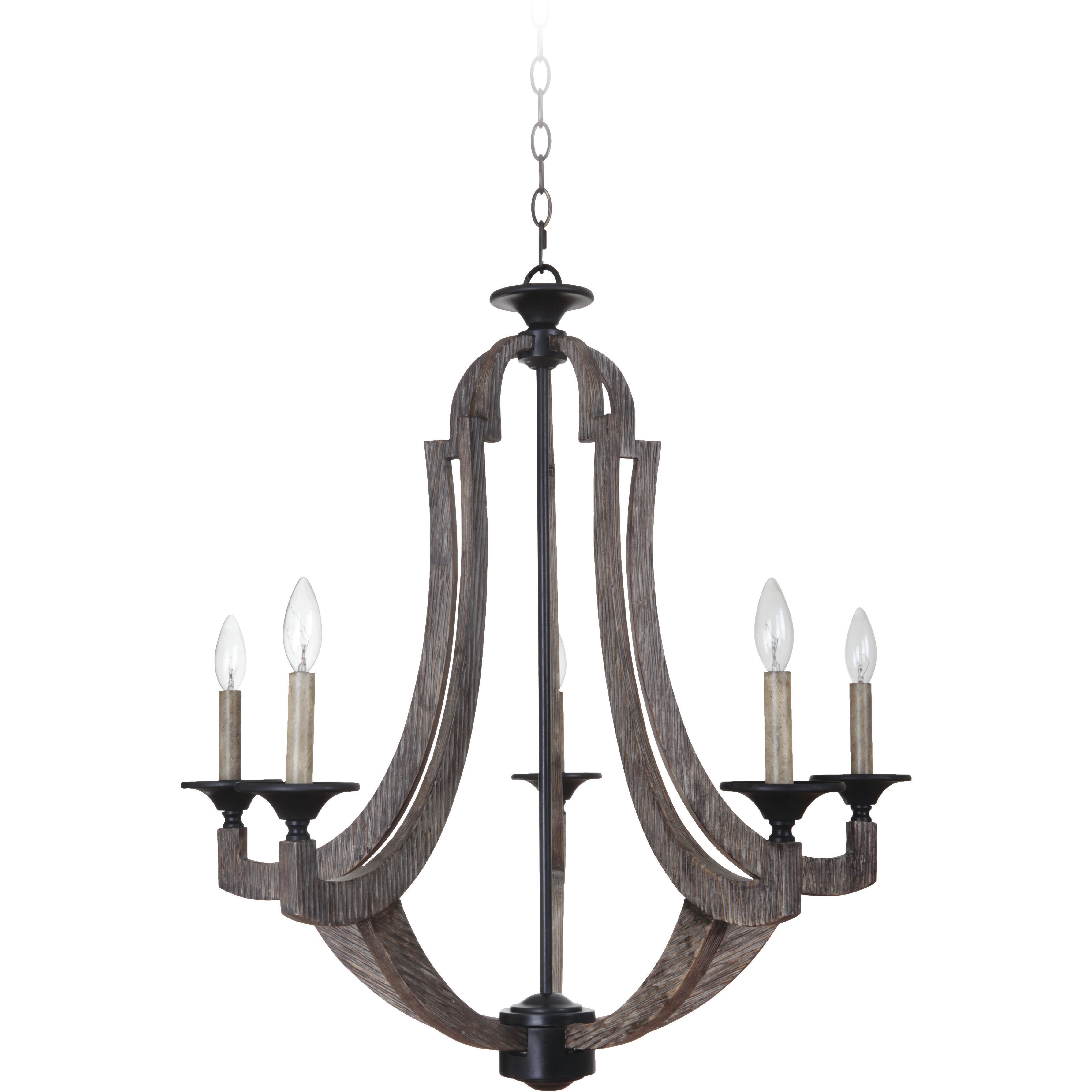 Winton 5 Light 29.5 inch Weathered Pine Chandelier Ceiling Light