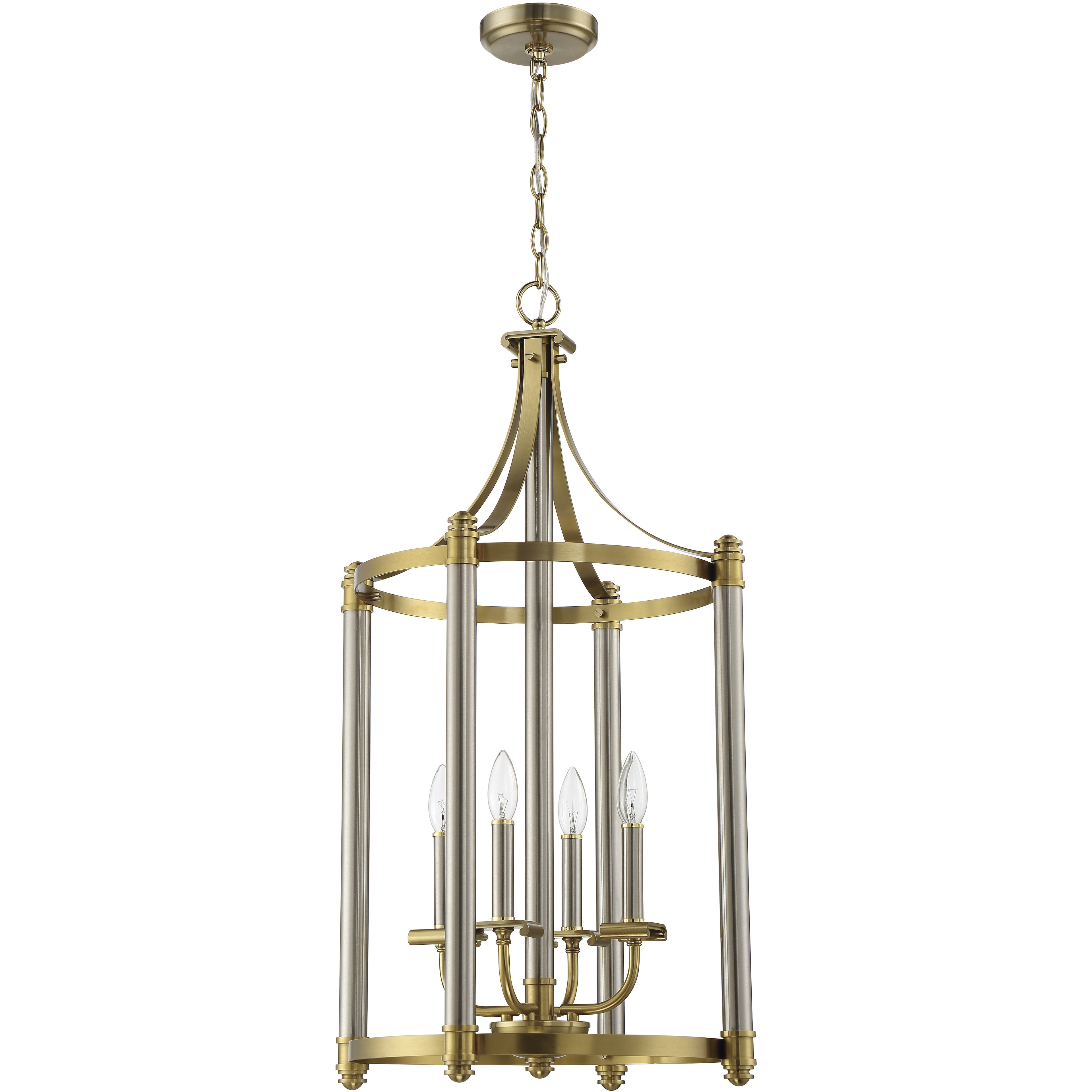 サイン付 Novelbright【Chandelier】 Craftmade 54834-BNKSB Stanza 4 Light 18 inch Brushed Polished