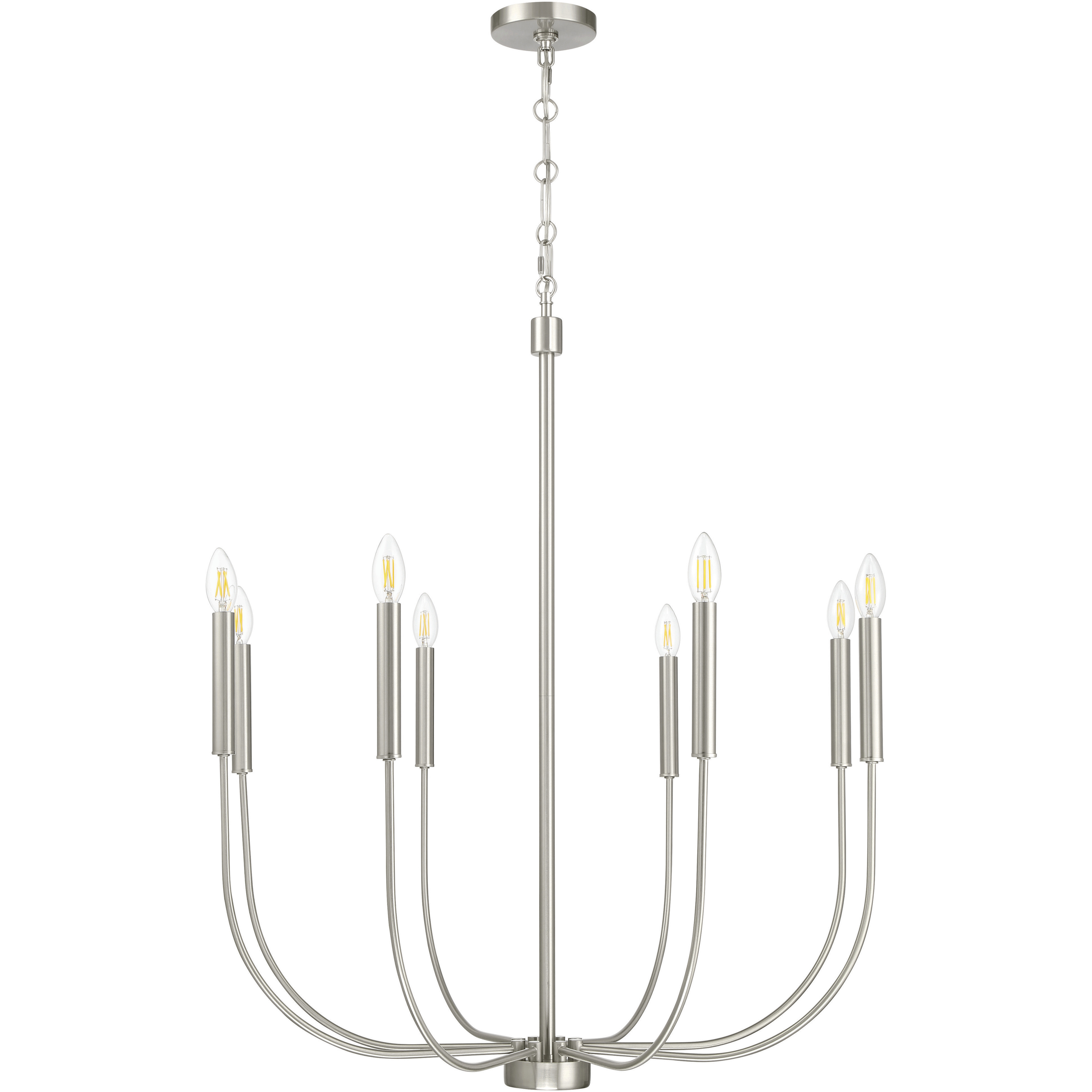 Traci 8 Light 30.75 inch Brushed Polished Nickel Chandelier Ceiling Light