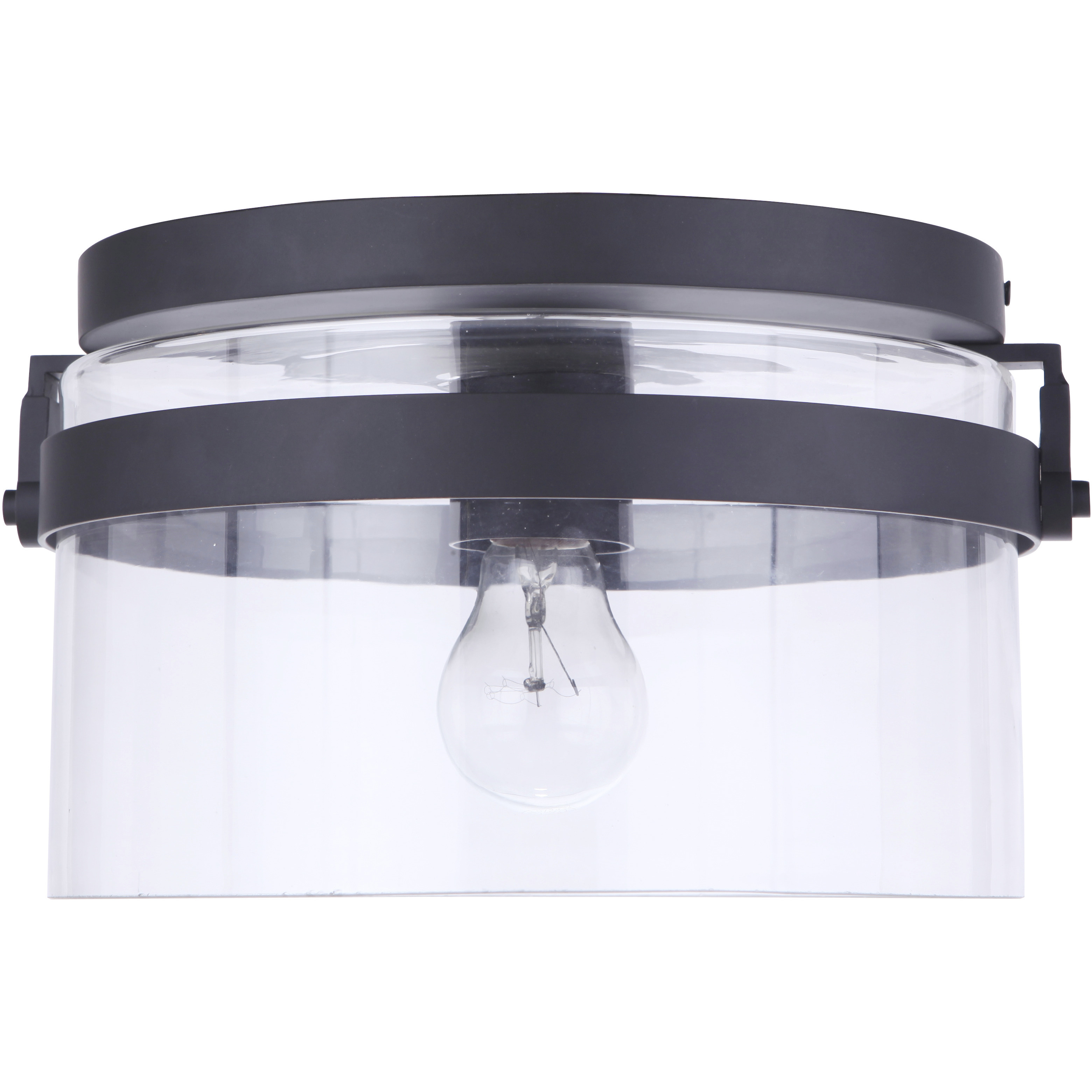 Franklin 1 Light 11.63 inch Midnight Outdoor Flushmount