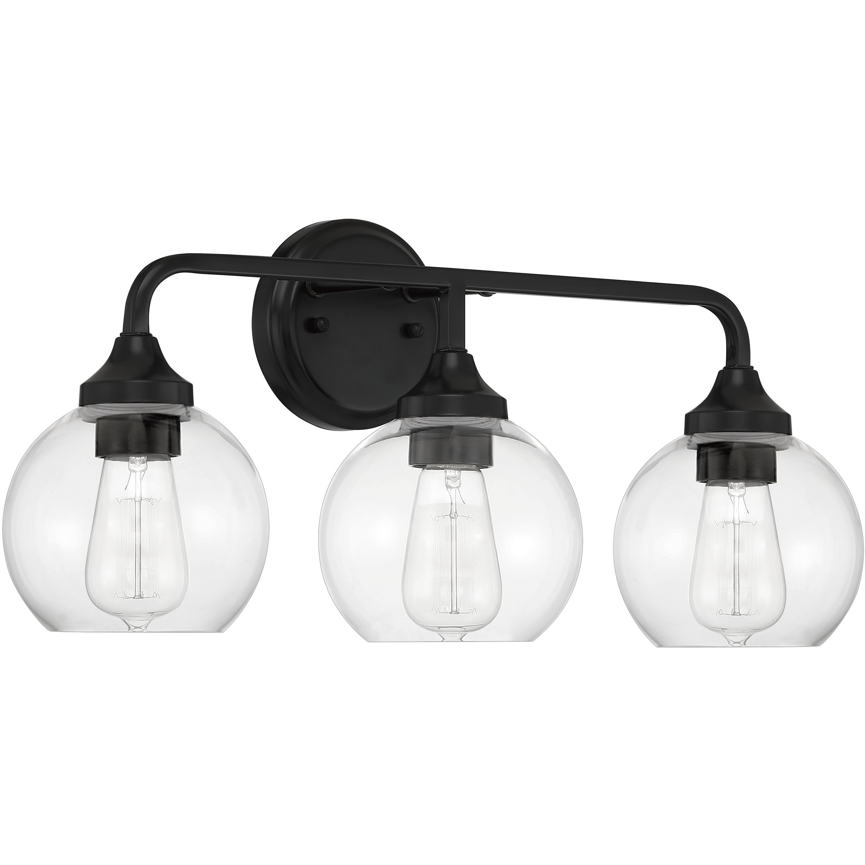 Glenda 3 Light 23 inch Flat Black Vanity Light Wall Light