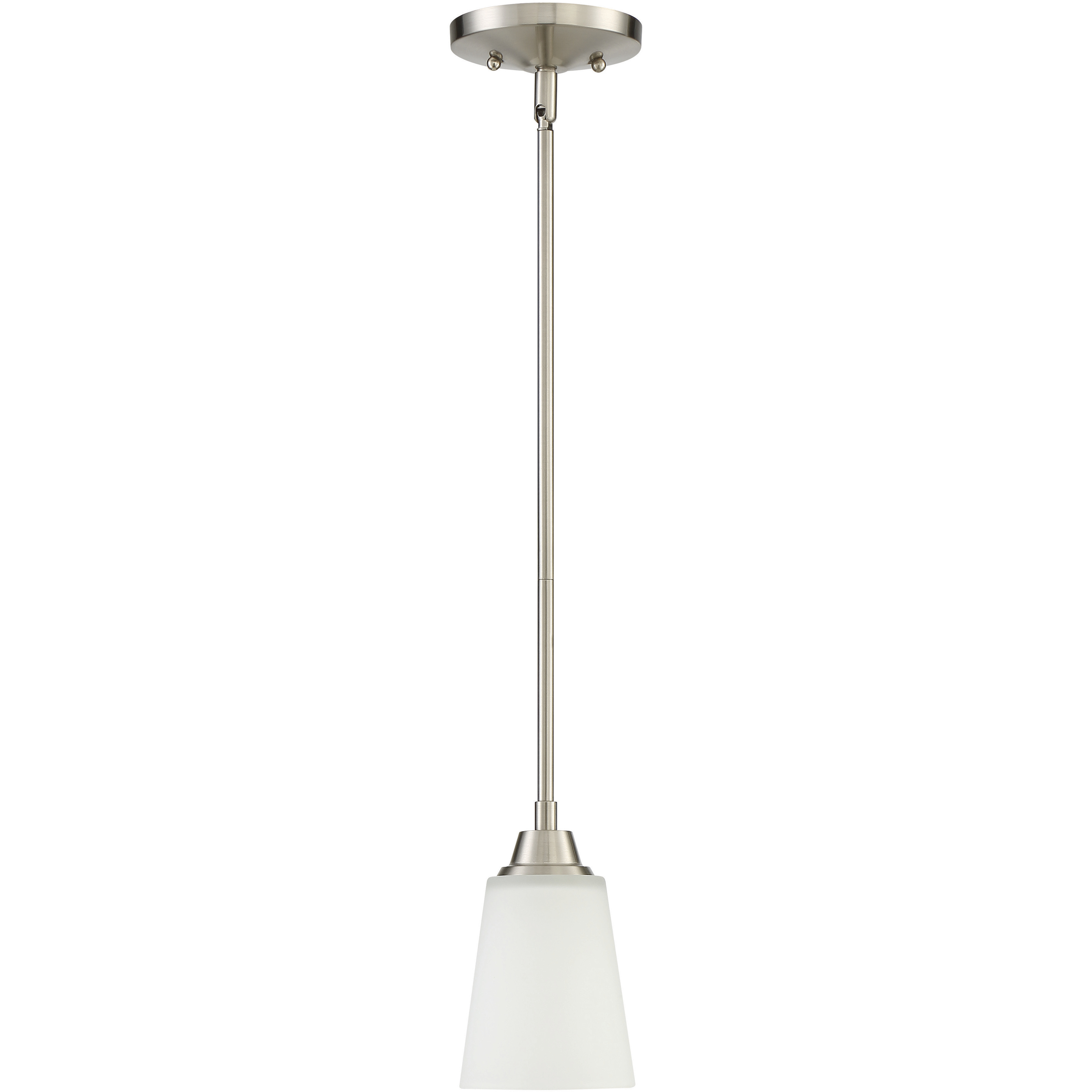 Neighborhood Grace 1 Light 5 inch Brushed Polished Nickel Mini Pendant Ceiling Light in White Frosted Glass, Jeremiah