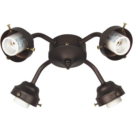 Universal LED Oiled Bronze Fan Light Fitter, Shades Sold Separately