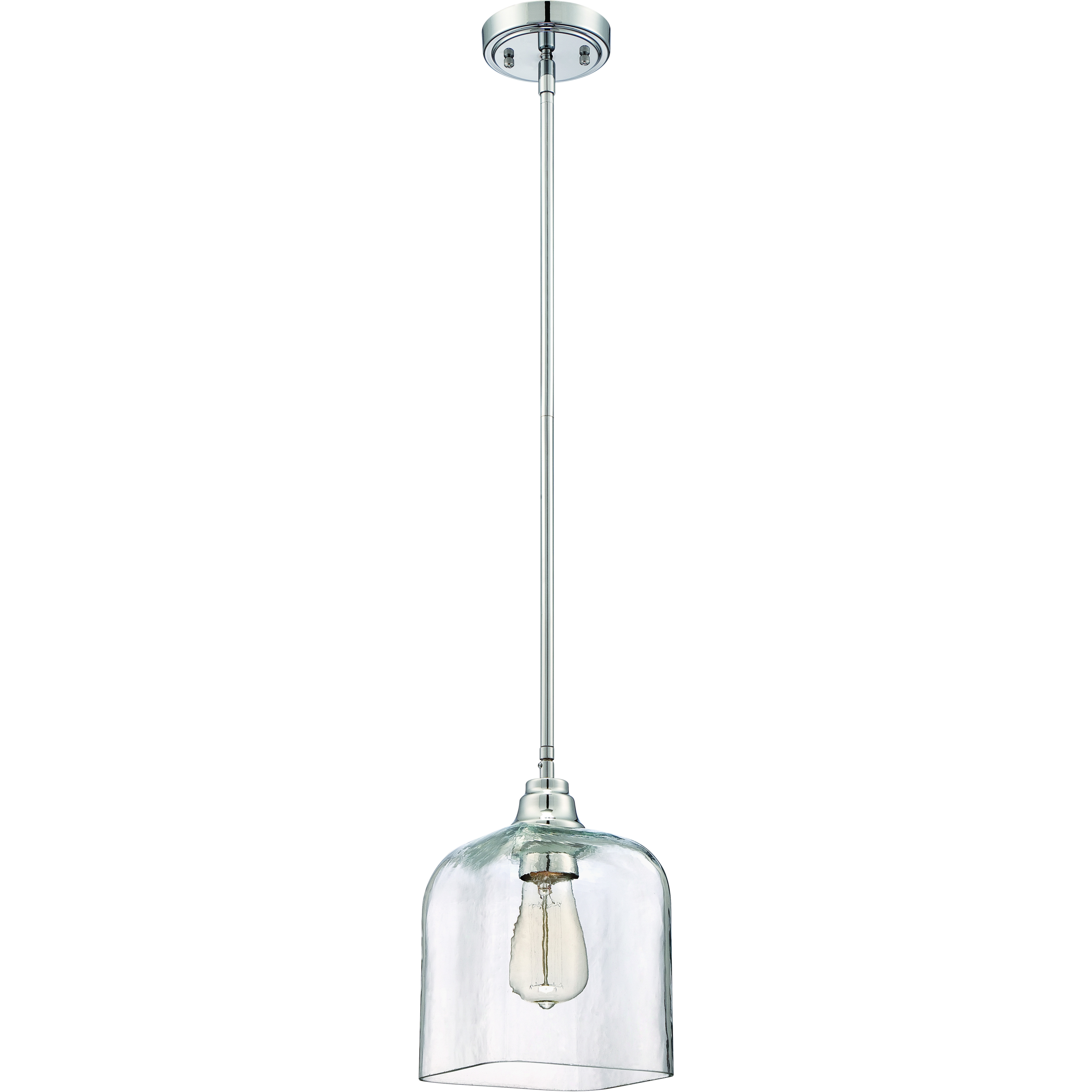 Signature 1 Light 6.75 inch Chrome Mini Pendant Ceiling Light
