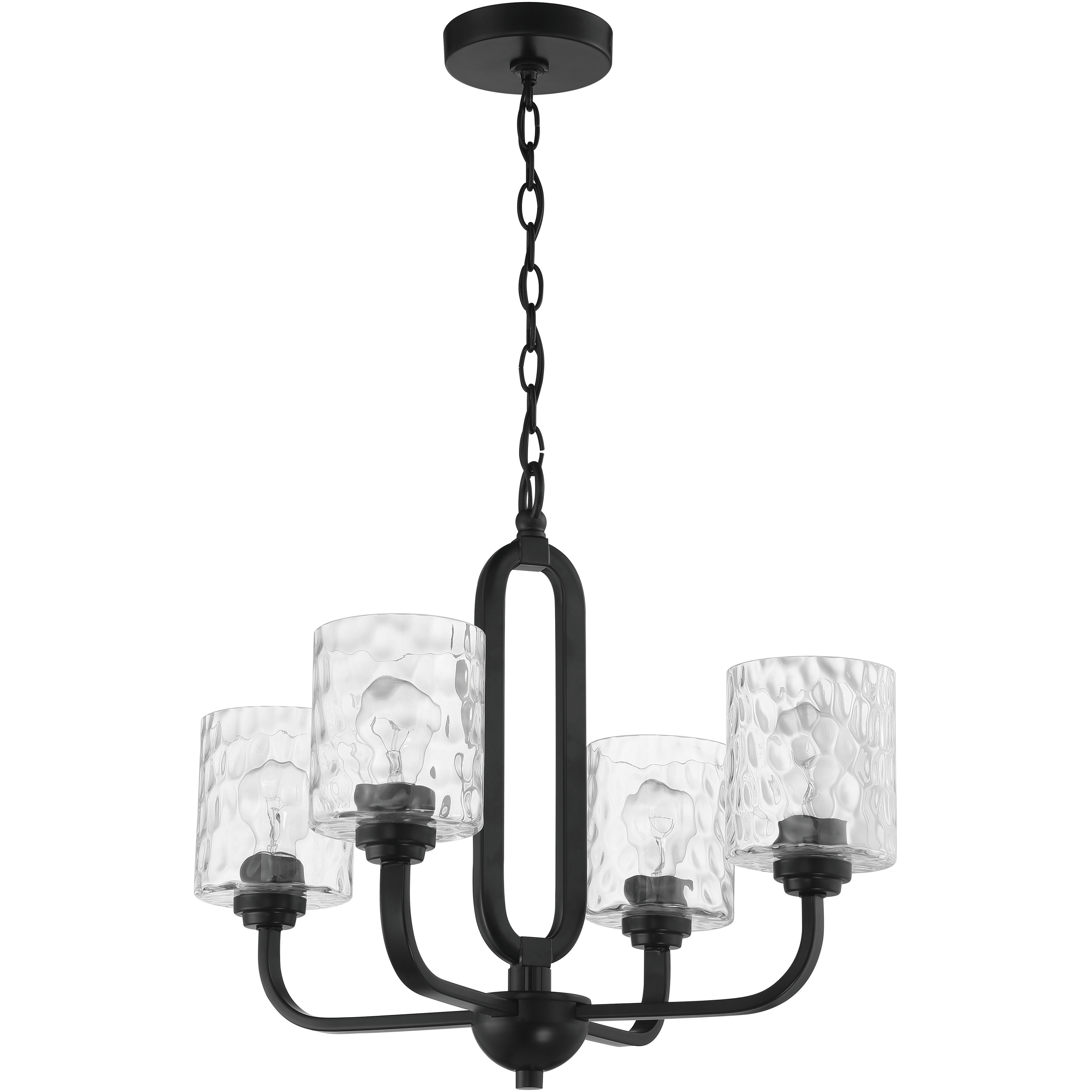 Collins 4 Light 23.75 inch Flat Black Chandelier Ceiling Light