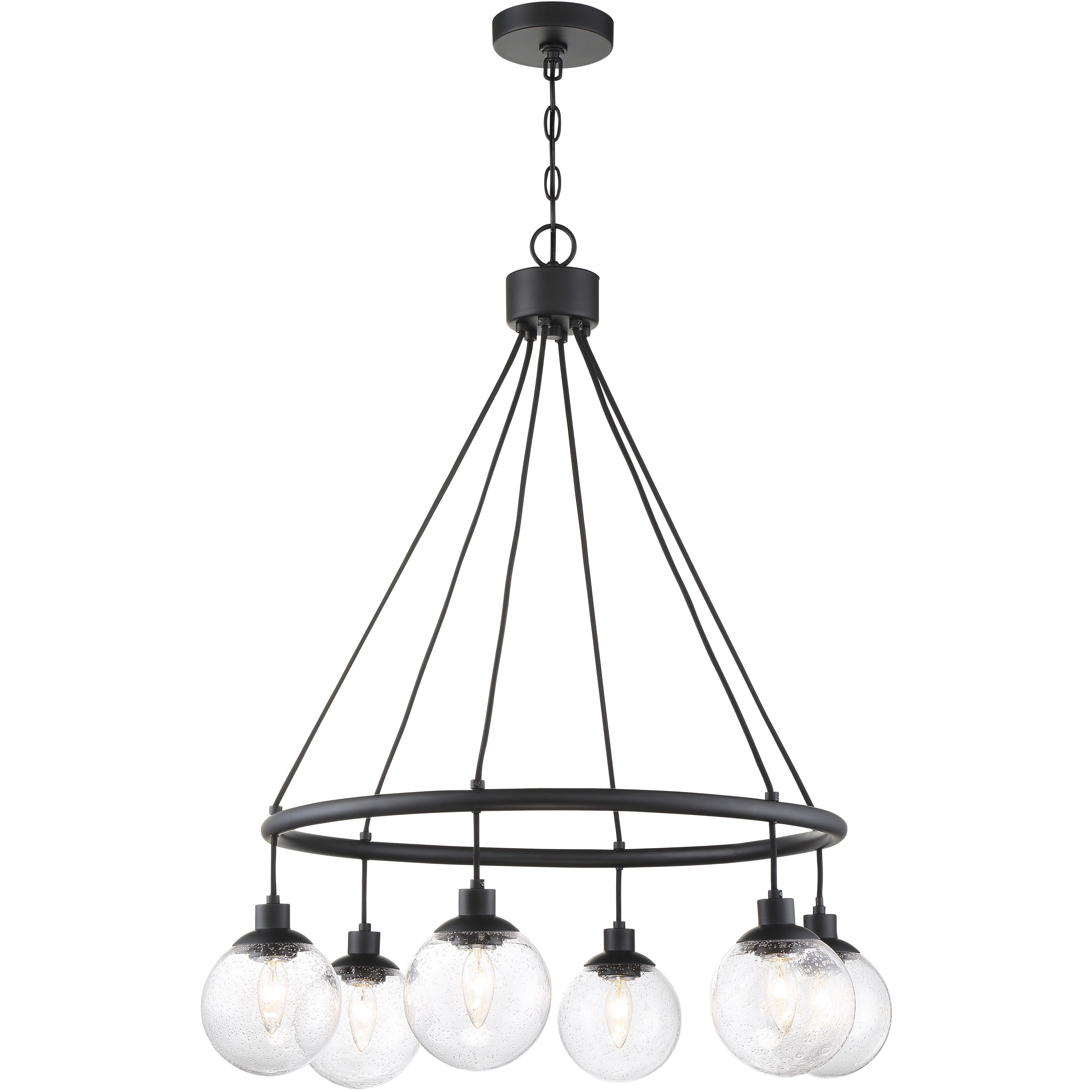 Neighborhood Que 6 Light 28.5 inch Flat Black Chandelier Ceiling Light