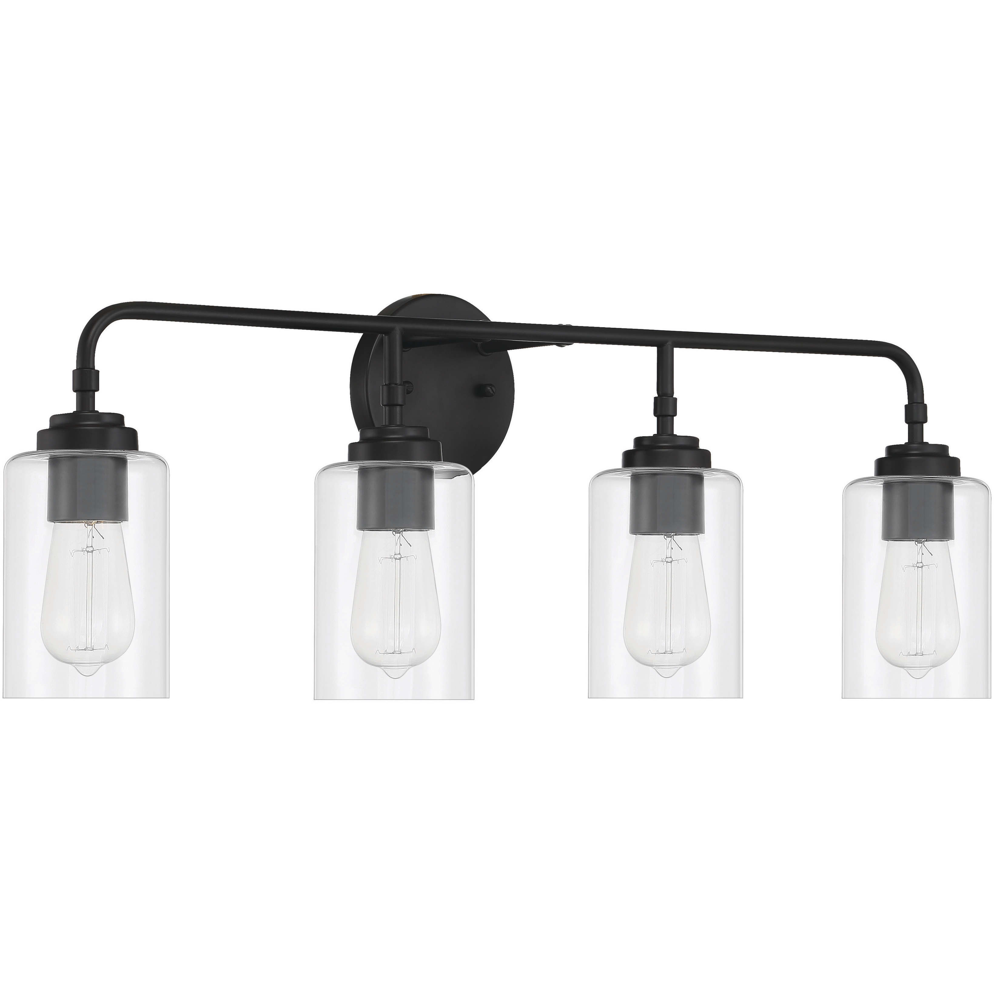 Stowe 4 Light 31 inch Flat Black Vanity Light Wall Light