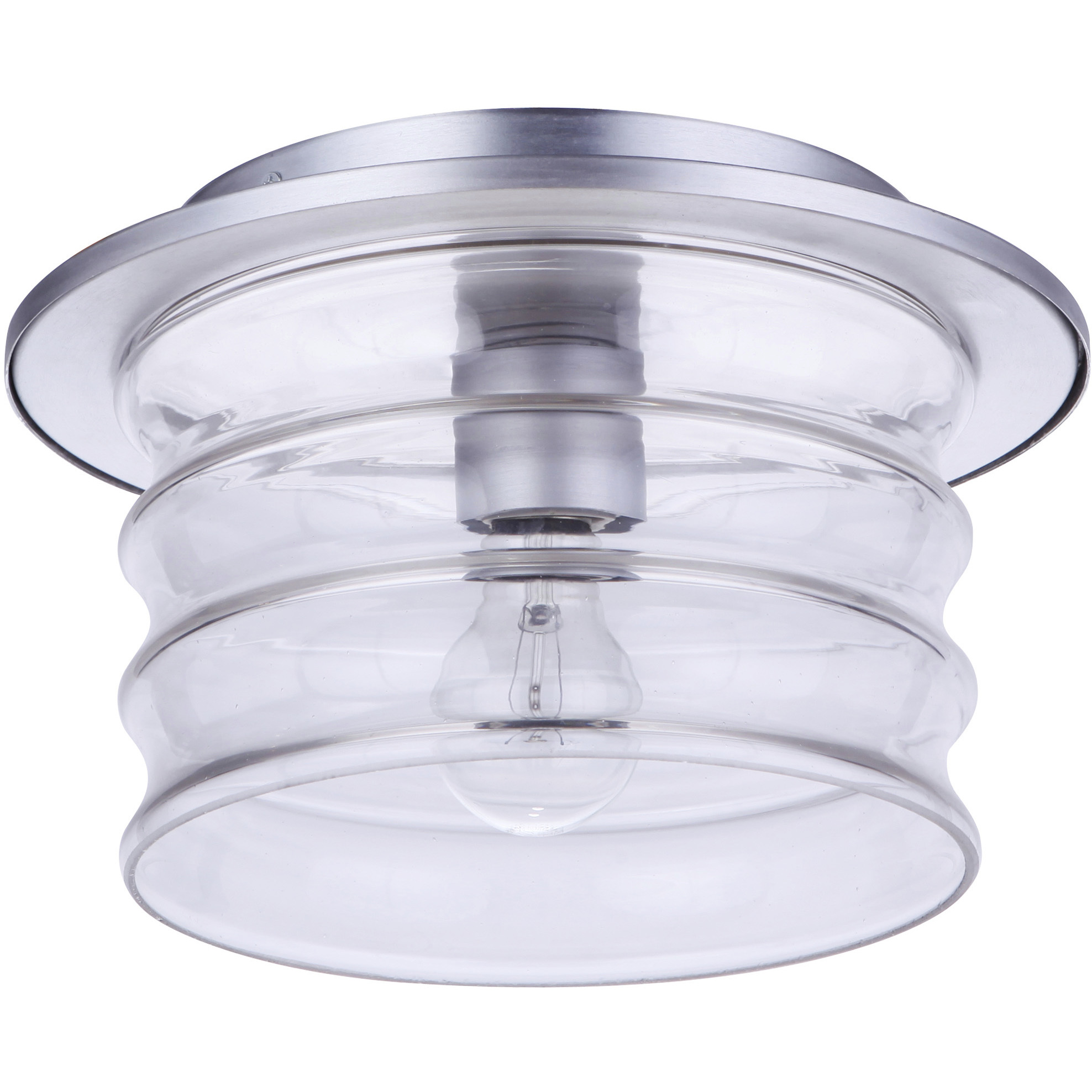 Canon 1 Light 11.38 inch Satin Aluminum Outdoor Flushmount