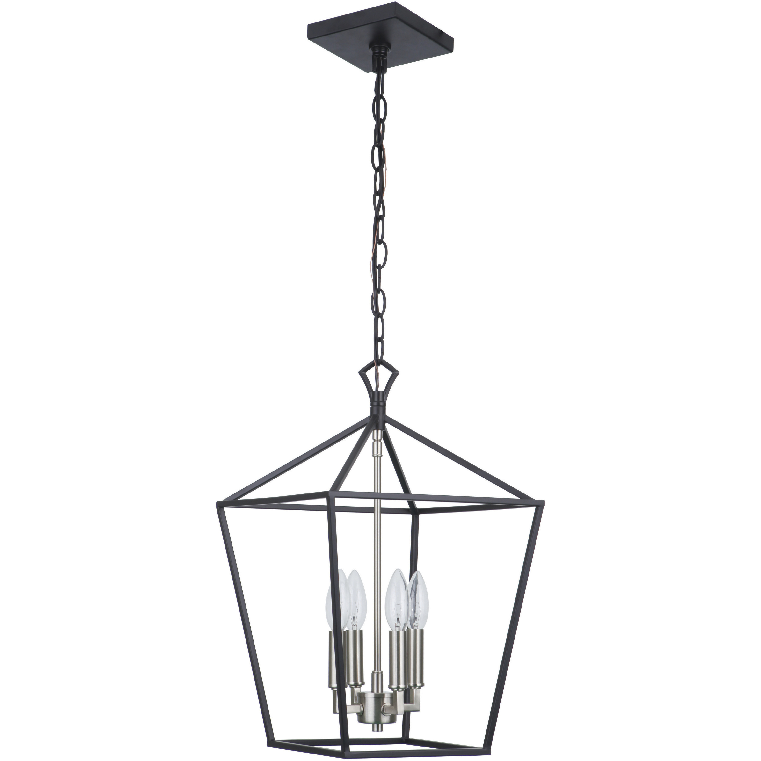 Flynt II 4 Light 12 inch Flat Black/Brushed Polished Nickel Foyer Light Ceiling Light in Flat Black / Polished Nickel